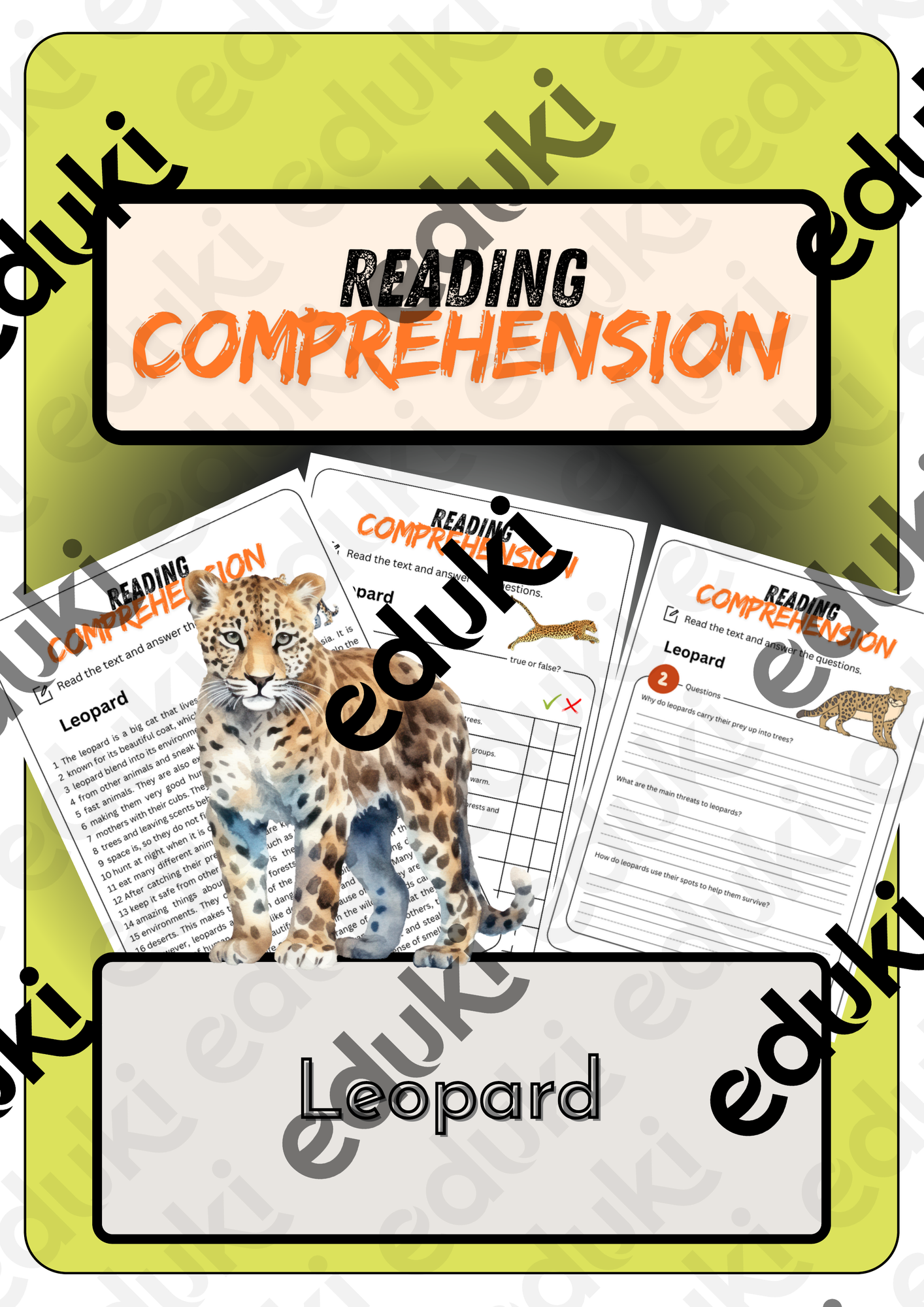Reading Comprehension - Leopard + Solutions – Unterrichtsmaterial im ...