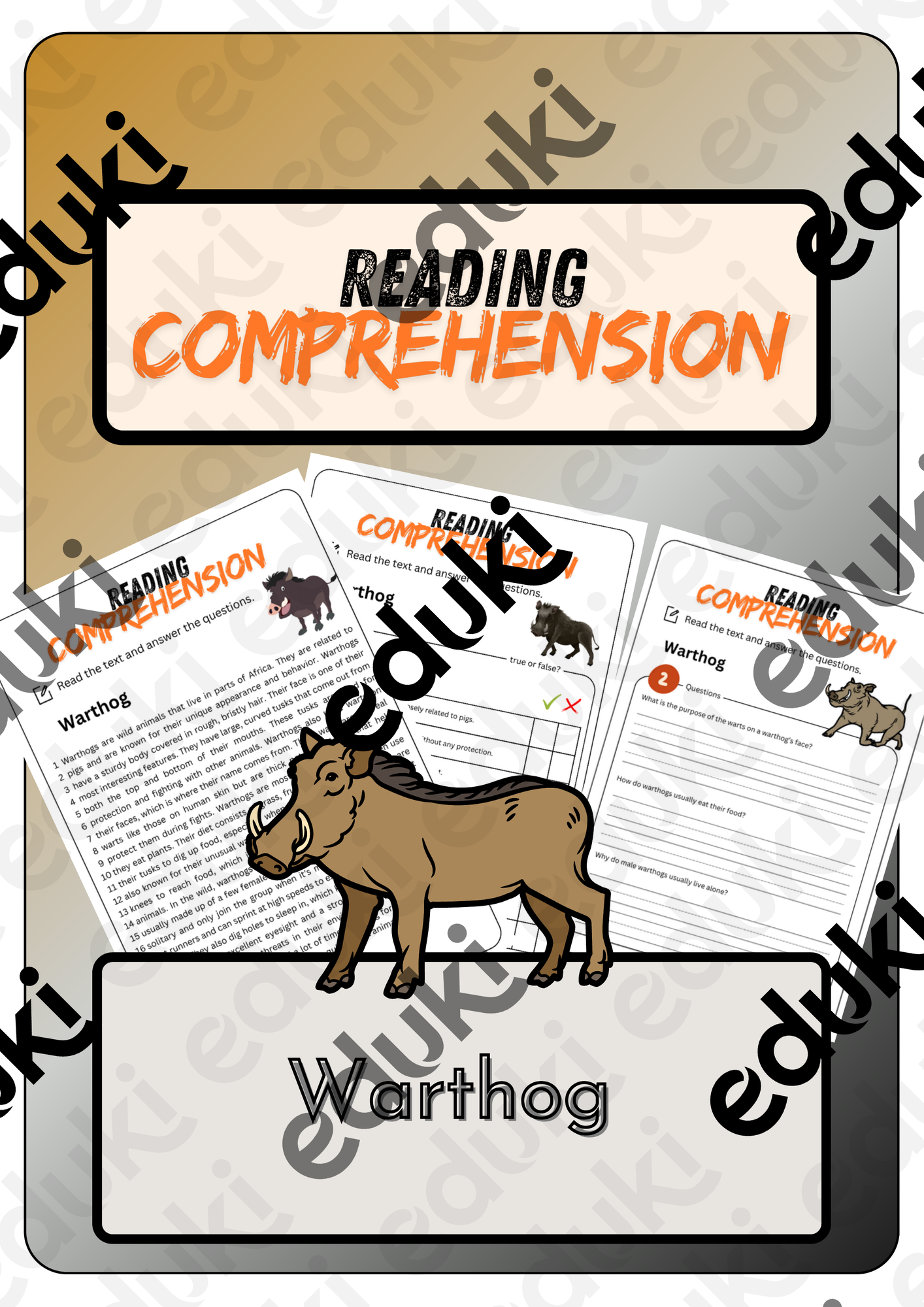 Reading Comprehension - Warthog + Solutions – Unterrichtsmaterial im ...