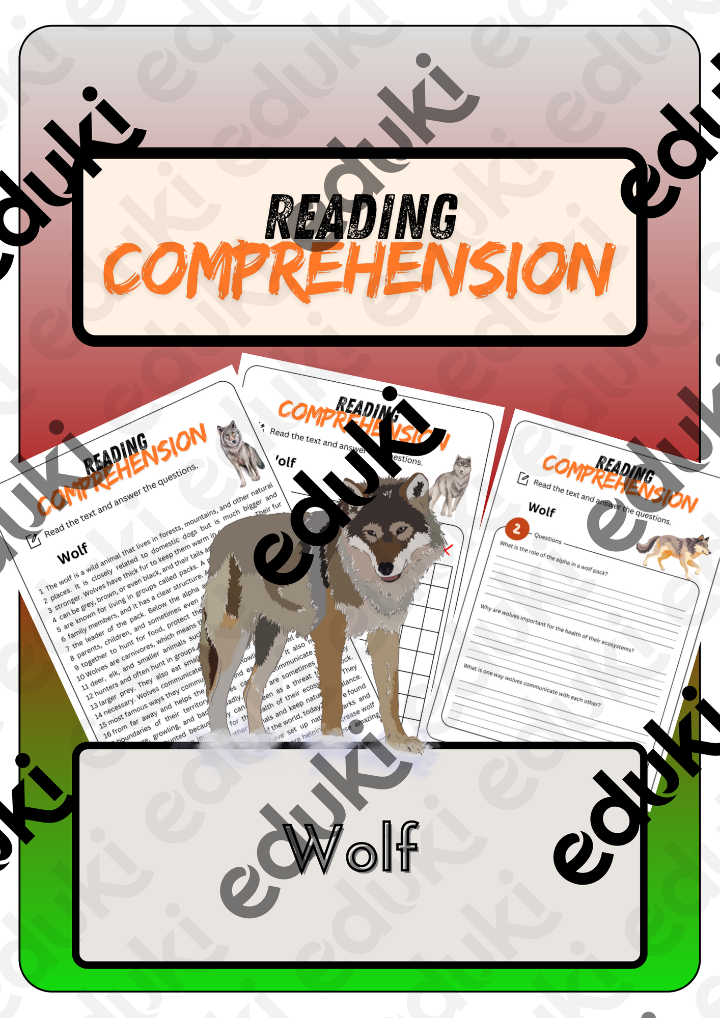 Reading Comprehension - Wolf + Solutions – Unterrichtsmaterial im Fach ...