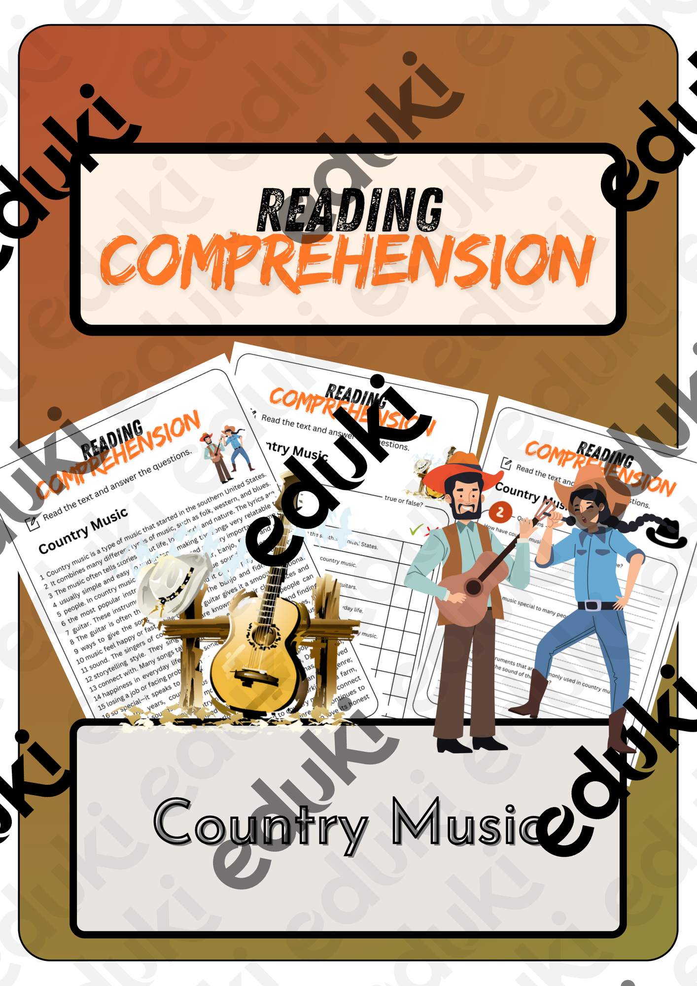 Reading Comprehension - Country Music + Solutions – Unterrichtsmaterial