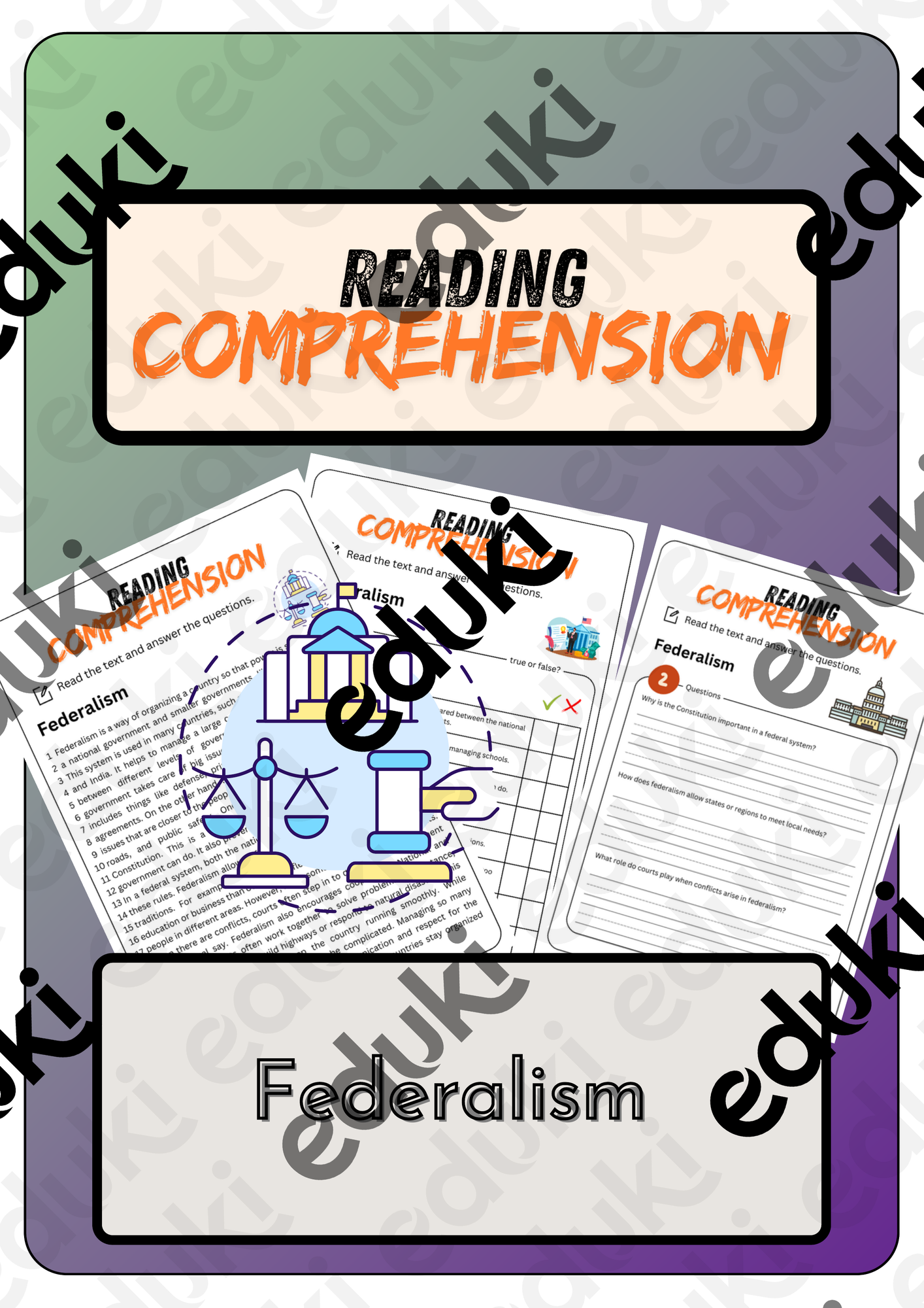 Reading Comprehension - Federalism + Solutions – Unterrichtsmaterial im ...
