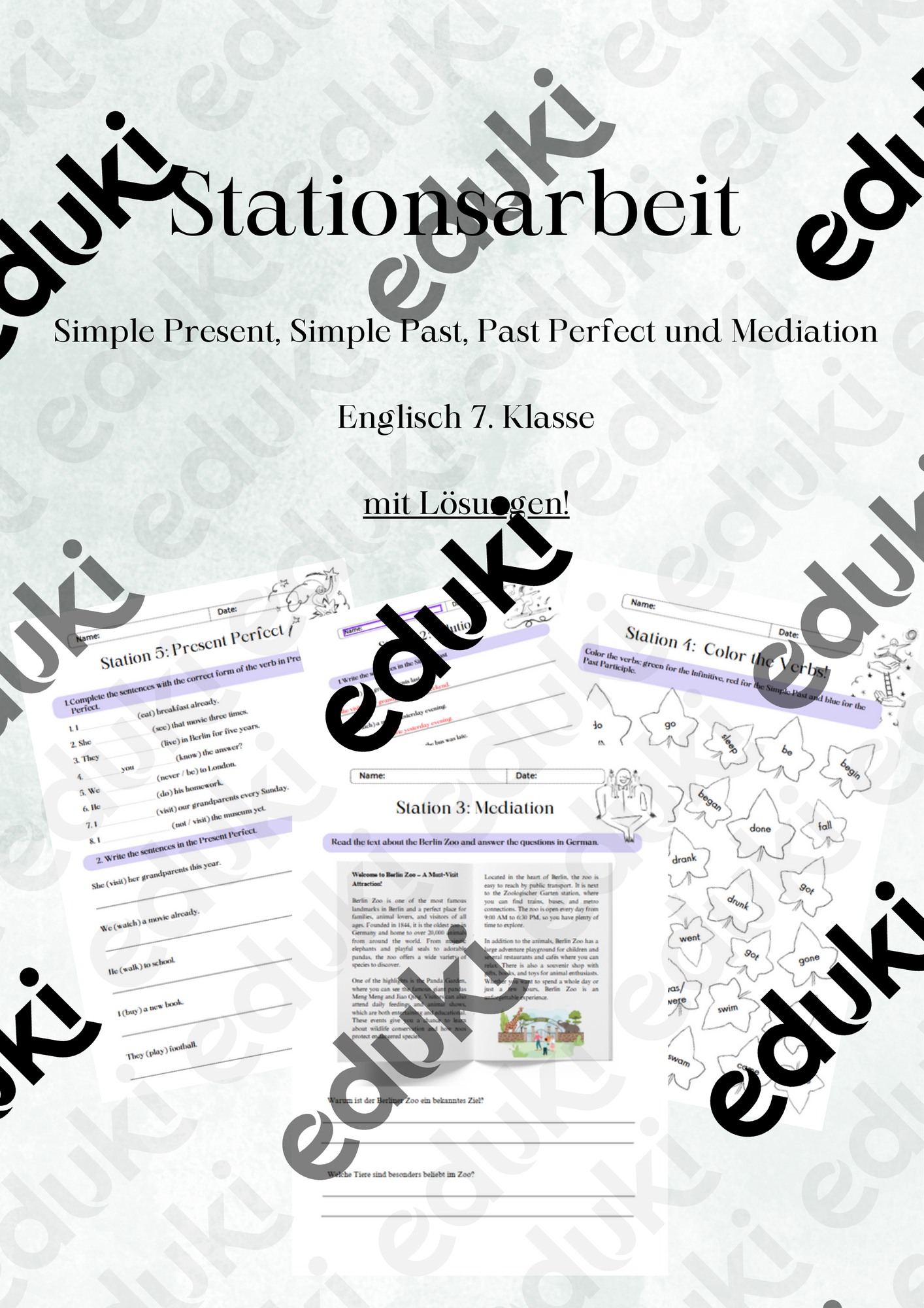 Stationsarbeit Grammatik Englisch 7 Klasse – Unterrichtsmaterial im