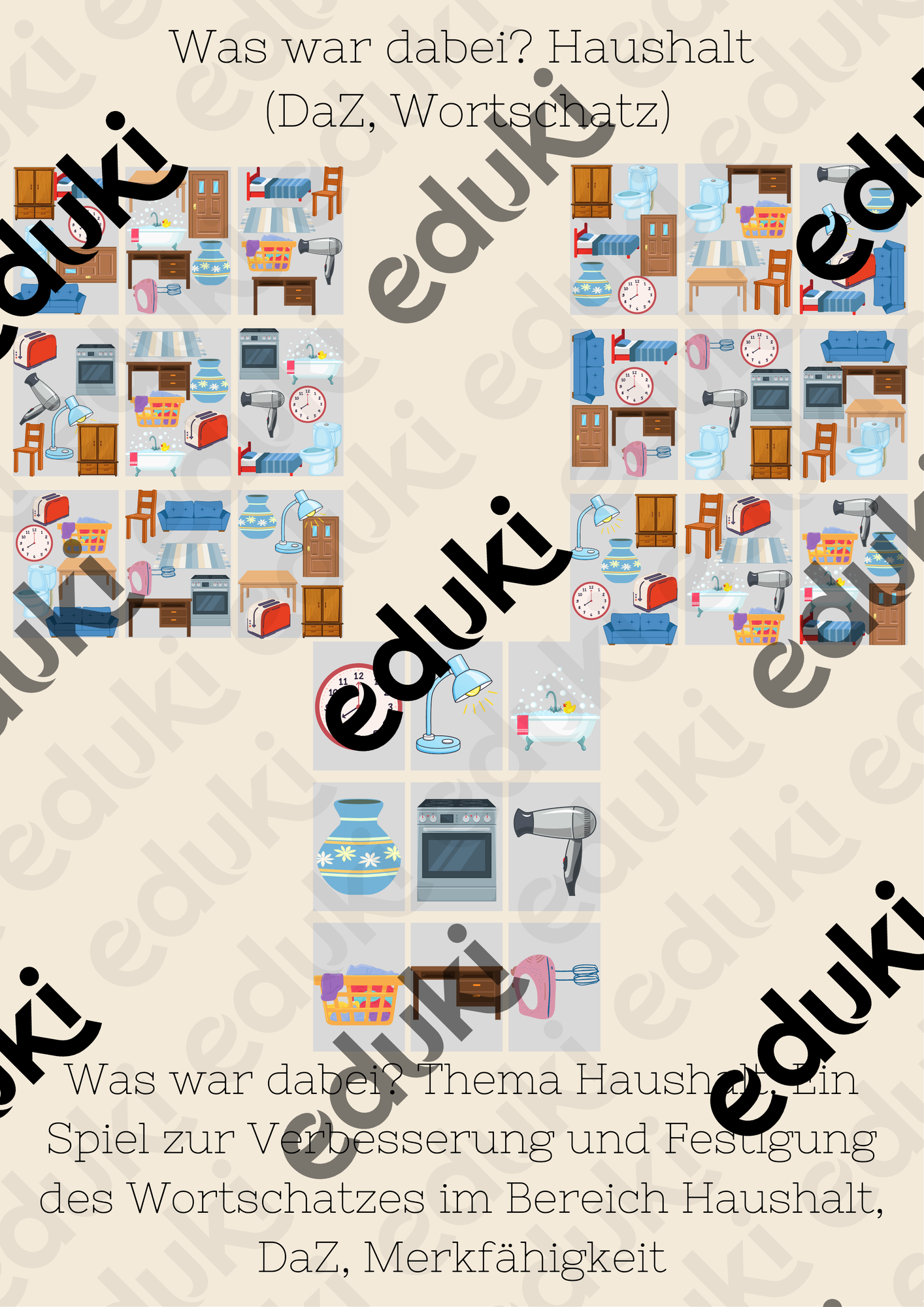 haushaltsgegenstände als spielzeug Was war dabei? Haushaltsgegenstände (DaZ, Wortschatz