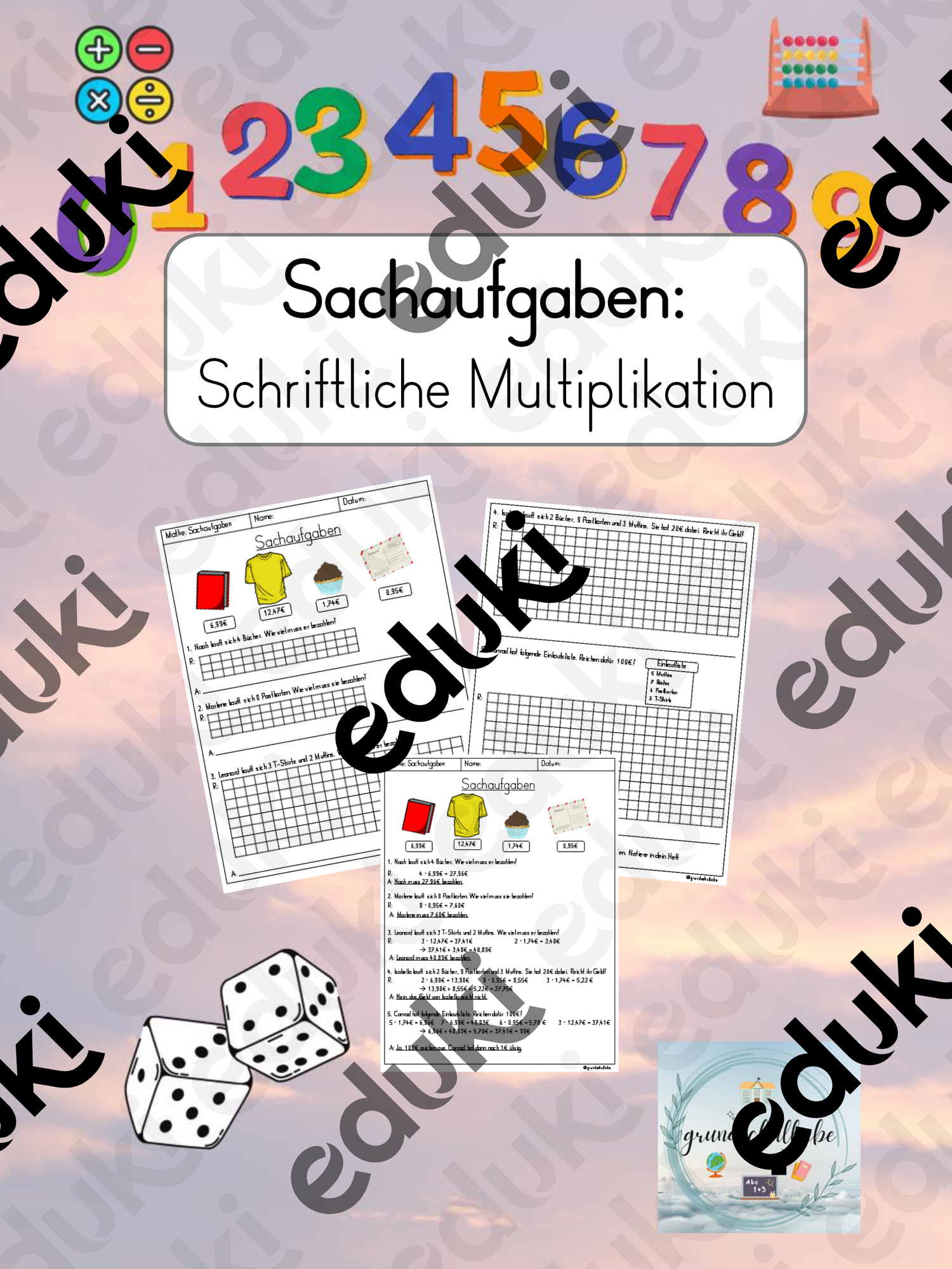 Sachaufgaben: Schriftliche Multiplikation – Unterrichtsmaterial im Fach