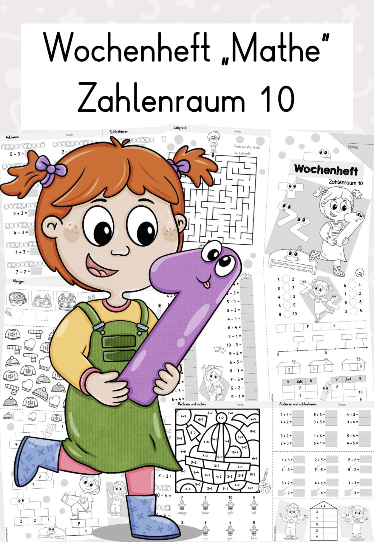 Wochenheft 2 Mathe (Zahlenraum 10) – Unterrichtsmaterial im Fach Mathematik