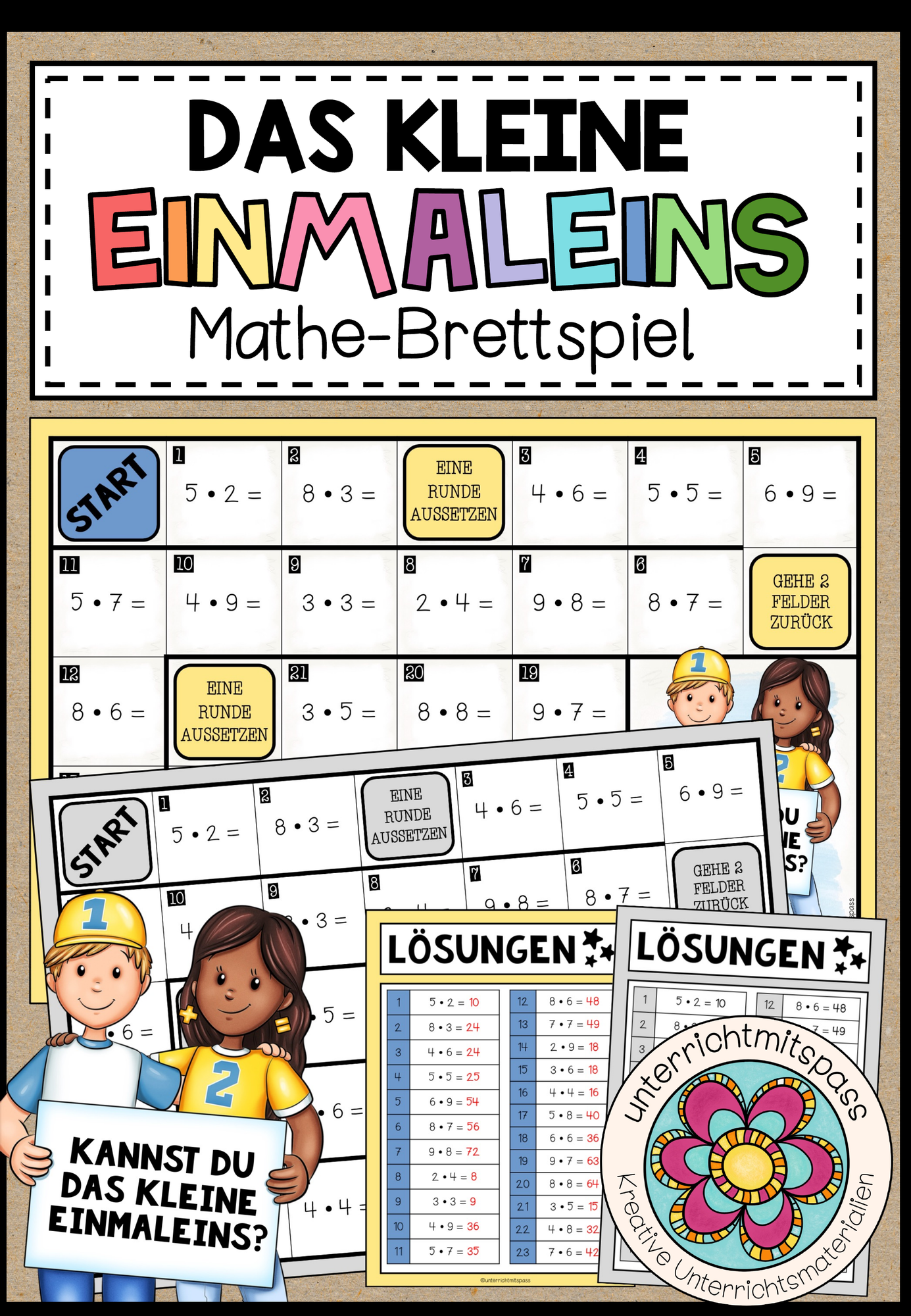 DAS KLEINE EINMALEINS – Mathe-Brettspiel – Unterrichtsmaterial in den