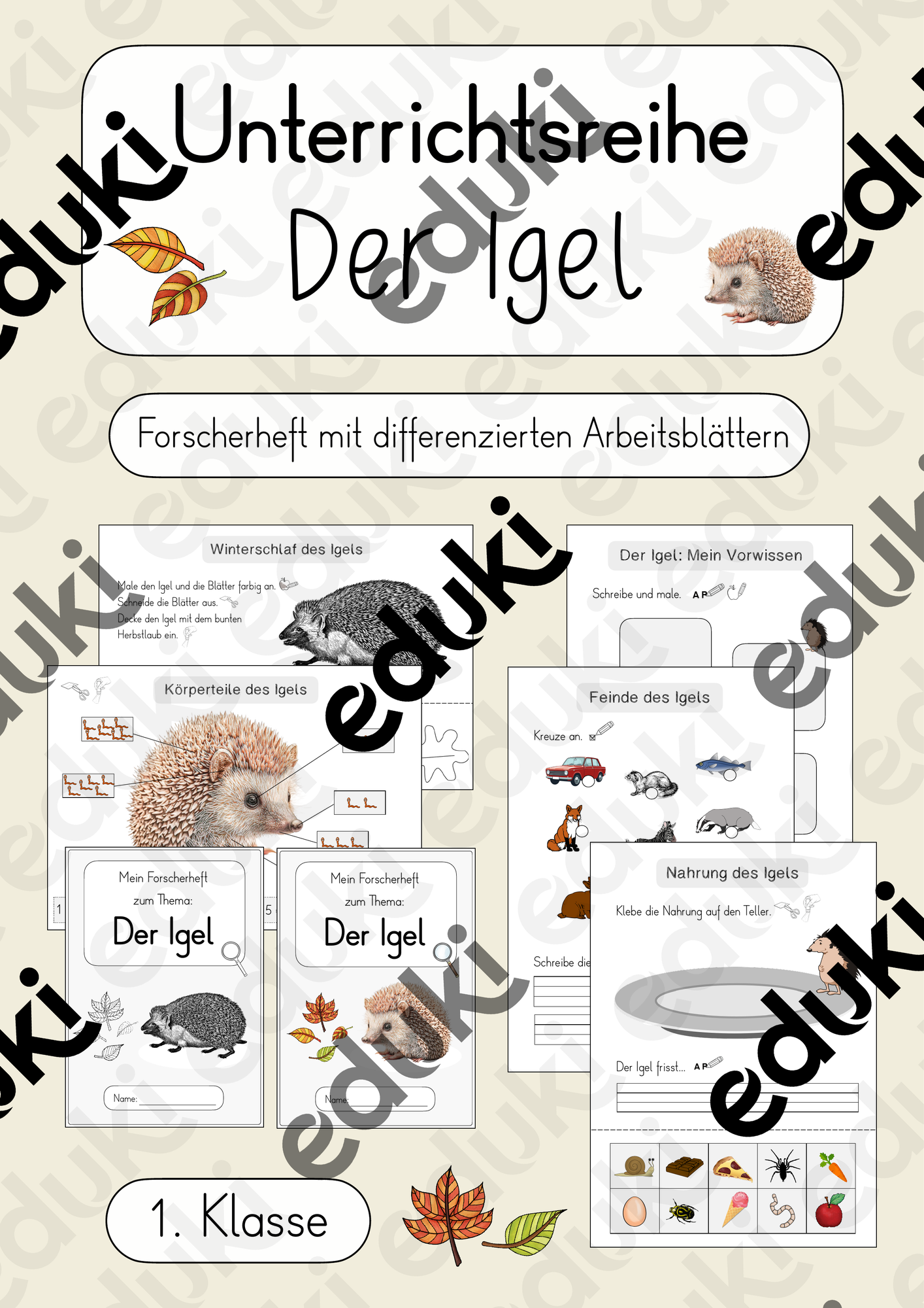 Der Igel: Forscherheft / Unterrichtsreihe (Klasse 1 ...