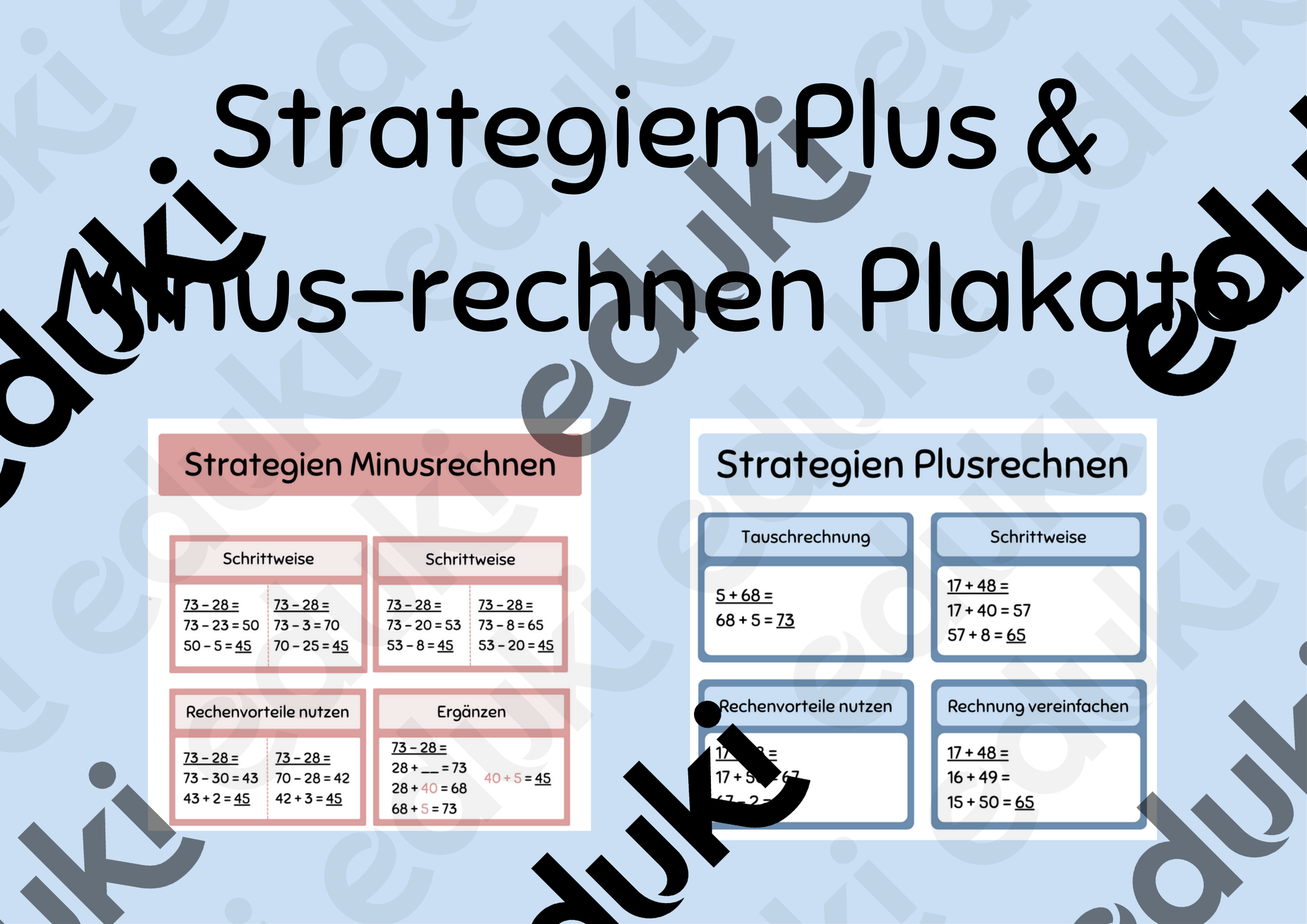 Strategien Plus & Minus Rechnen / Addition & Subtraktion Strategien