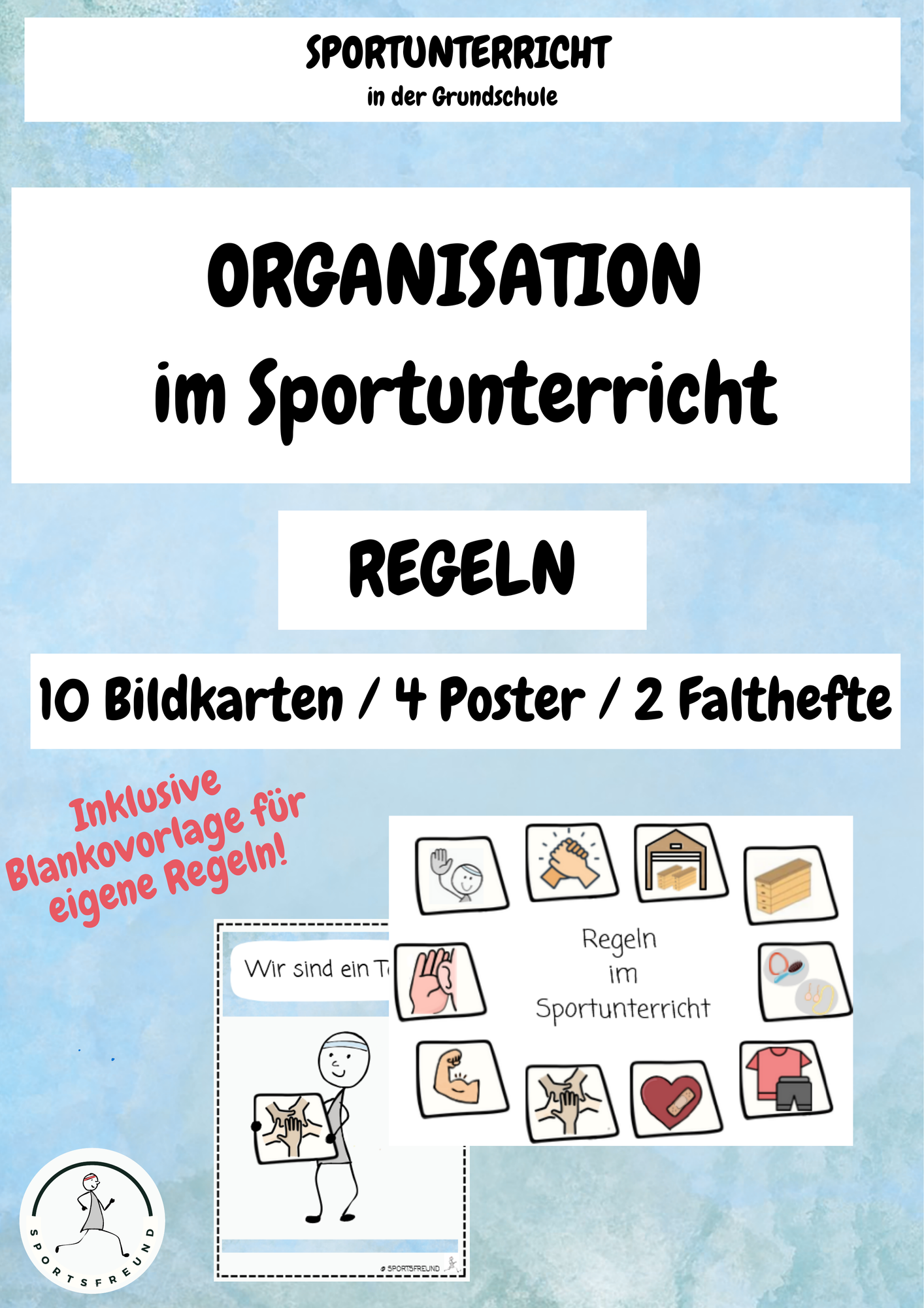REGELN im Sportunterricht - Großes Dokument mit 10 Bildkarten / 4
