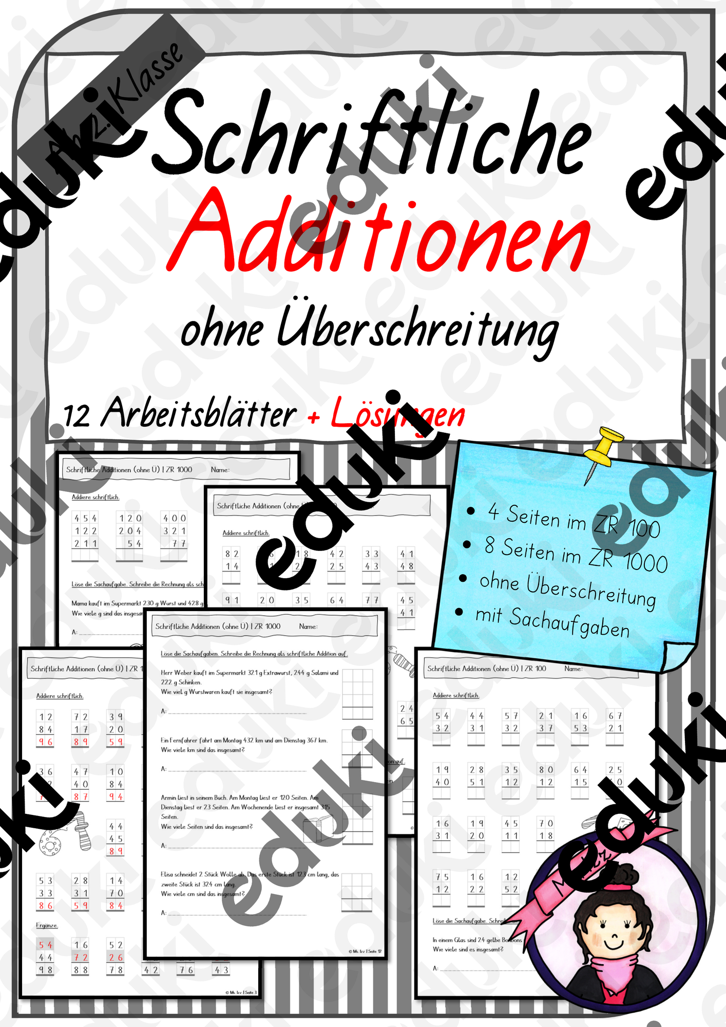 Schriftliche Additionen OHNE Übertrag – Unterrichtsmaterial im Fach