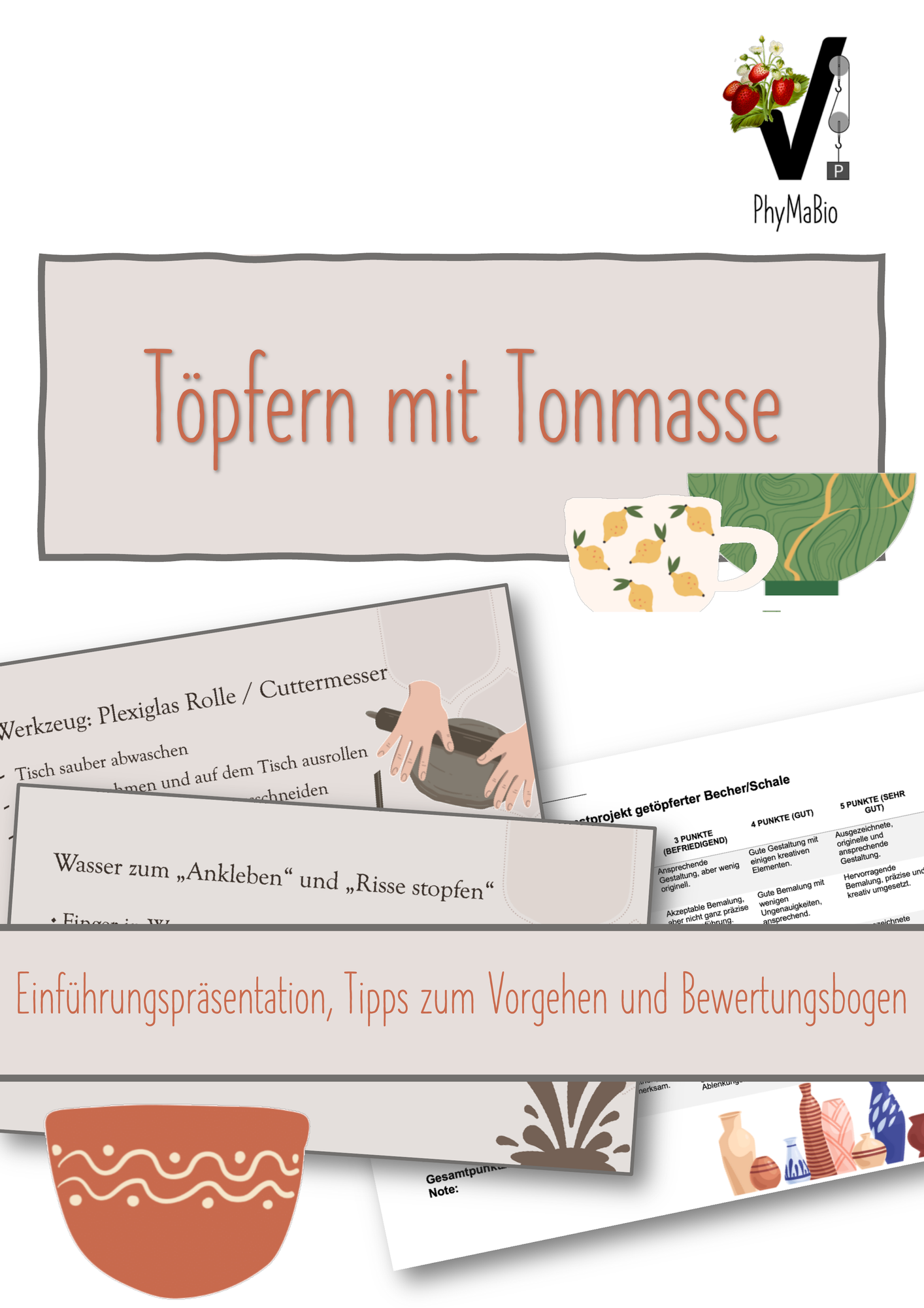 Kunstprojekt - Tpfern mit Tonmasse  Unterrichtsmaterial im Fach Kunst