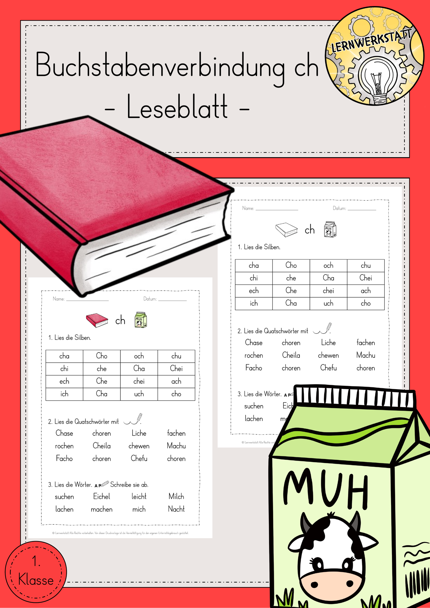 Leseblatt Ch ch Klasse 1 – Unterrichtsmaterial im Fach Deutsch