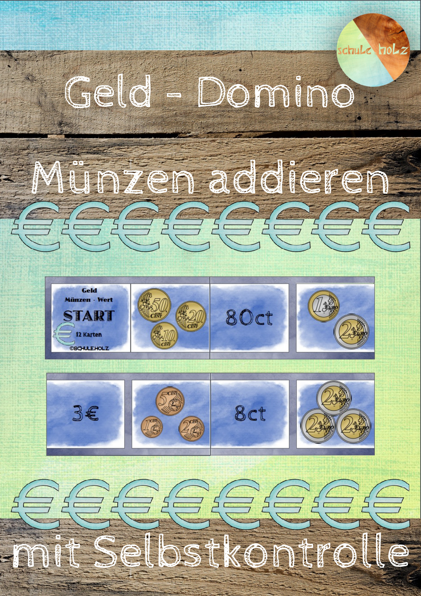 Geld - Domino - Münzen addieren – Unterrichtsmaterial im Fach Mathematik