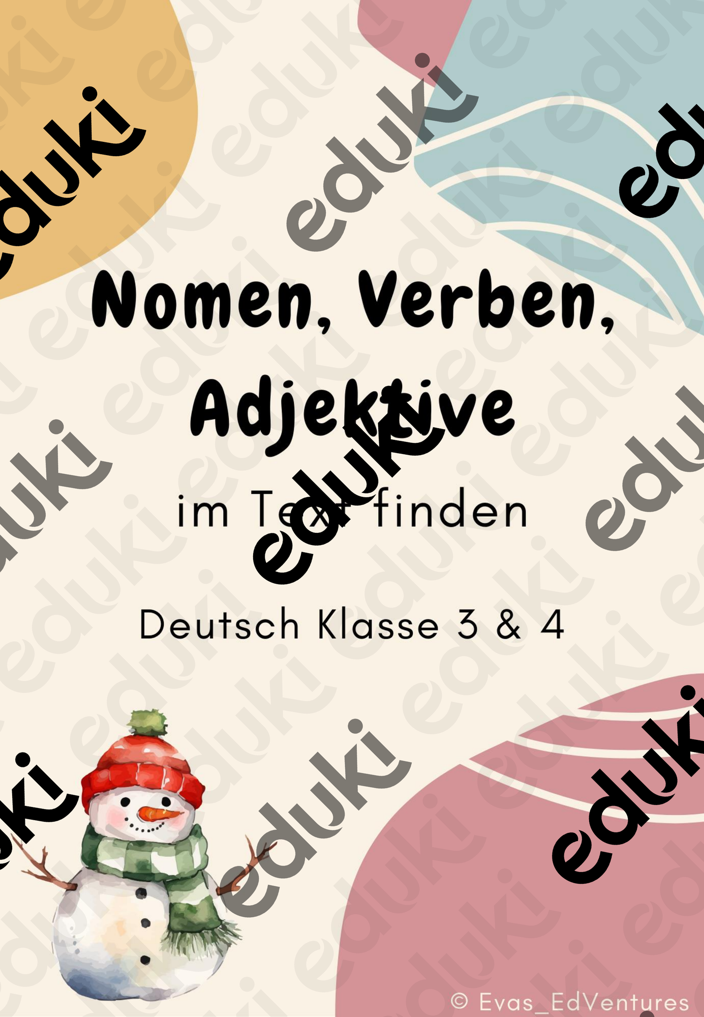 Nomen, Verben, Adjektive im Text finden (Thema Winter