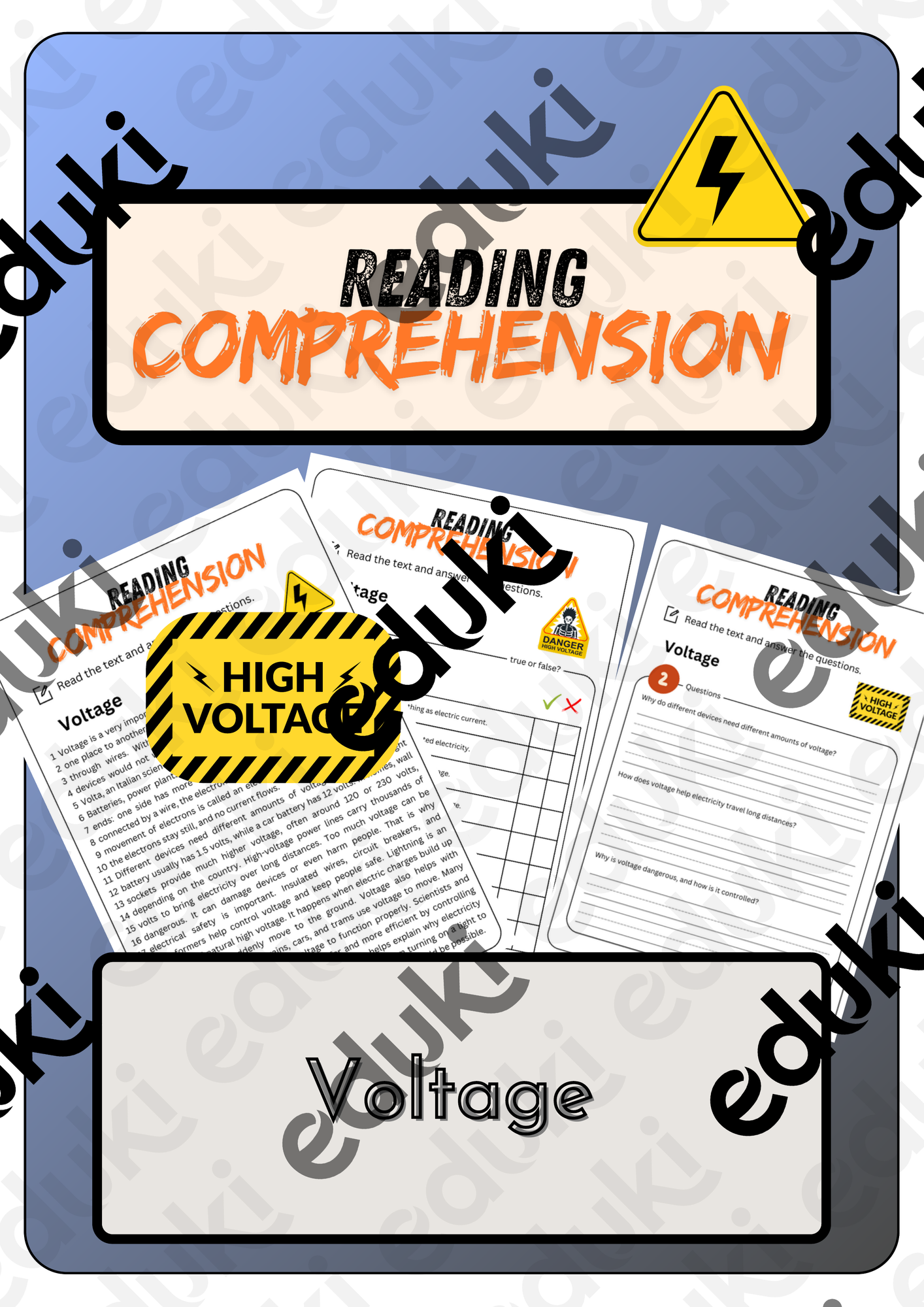 Reading Comprehension - Voltage + Solutions – Unterrichtsmaterial im ...