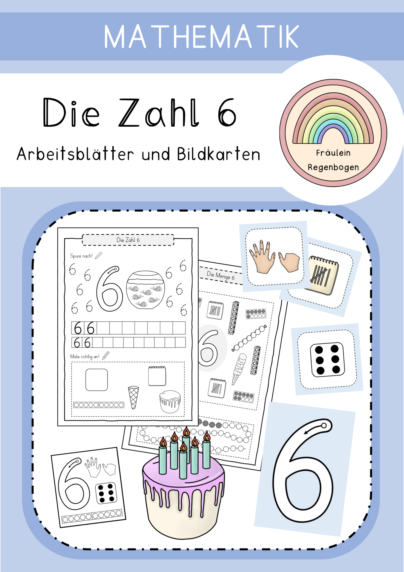 Die Zahl 6 (1. Klasse und Vorschule) – Unterrichtsmaterial im Fach