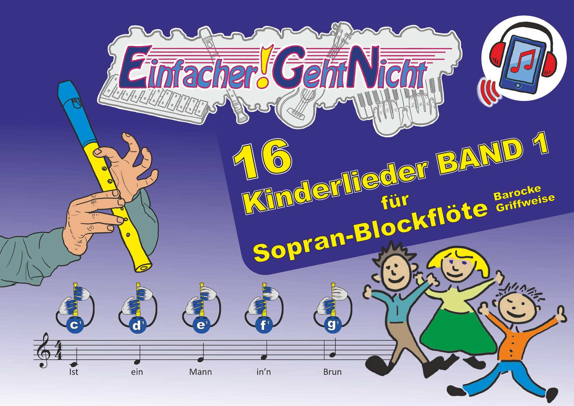 Materialpaket - 34 einfache Kinderlieder für Blockflöte ...
