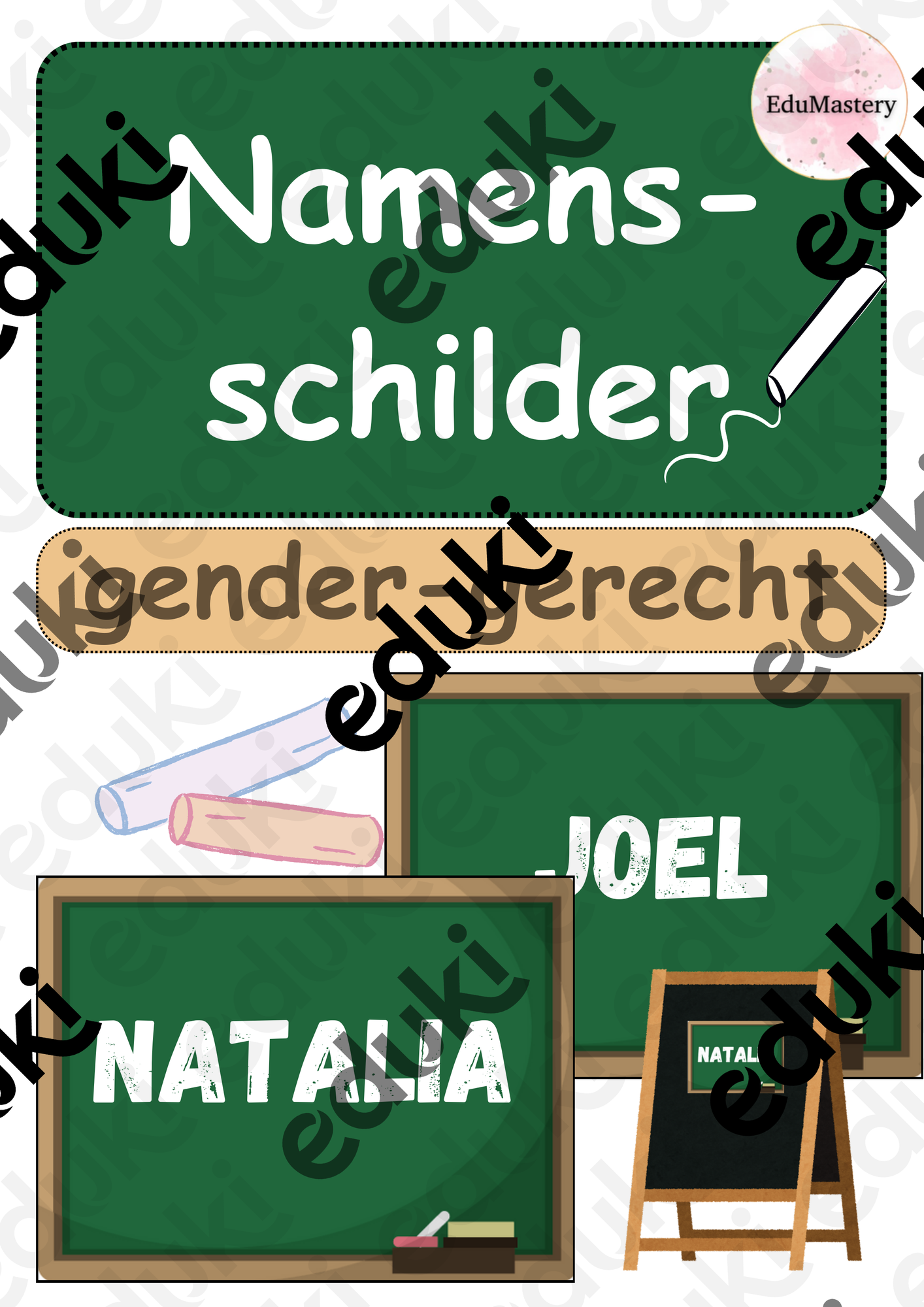 Namensschilder mit Wandtafel-Design – Unterrichtsmaterial im Fach ...