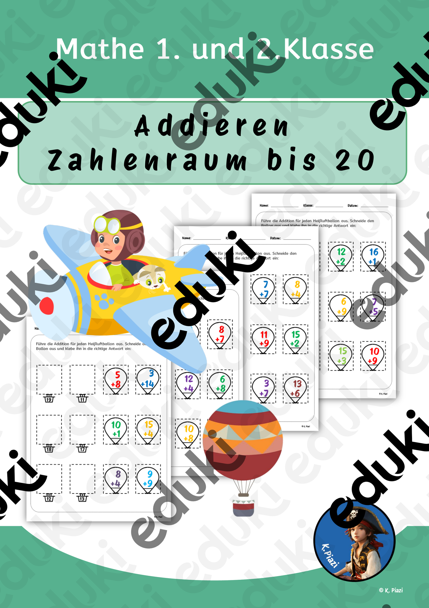 Mathe_1. und 2. Klasse addieren im Zahlenraum von 1 bis 20