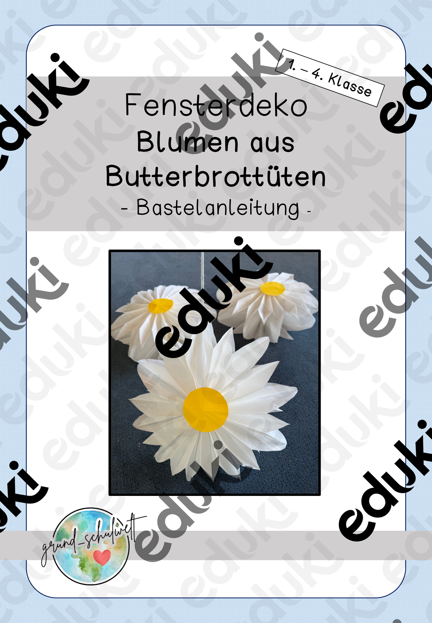 Fensterdeko Frühling - Blumen aus Butterbrottüten – Unterrichtsmaterial ...