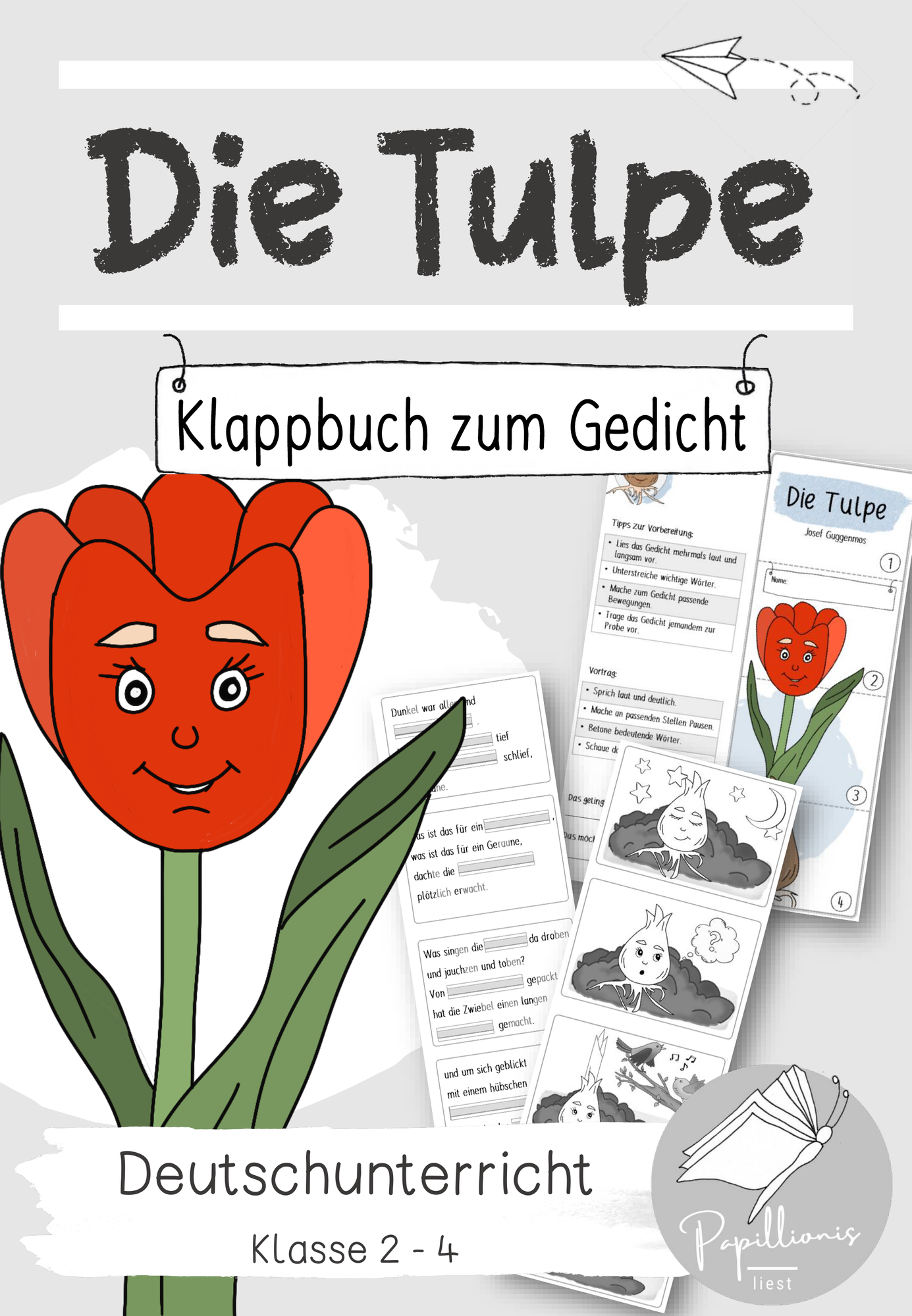 Die Tulpe | Klappbuch zum Gedicht von Josef Guggenmos