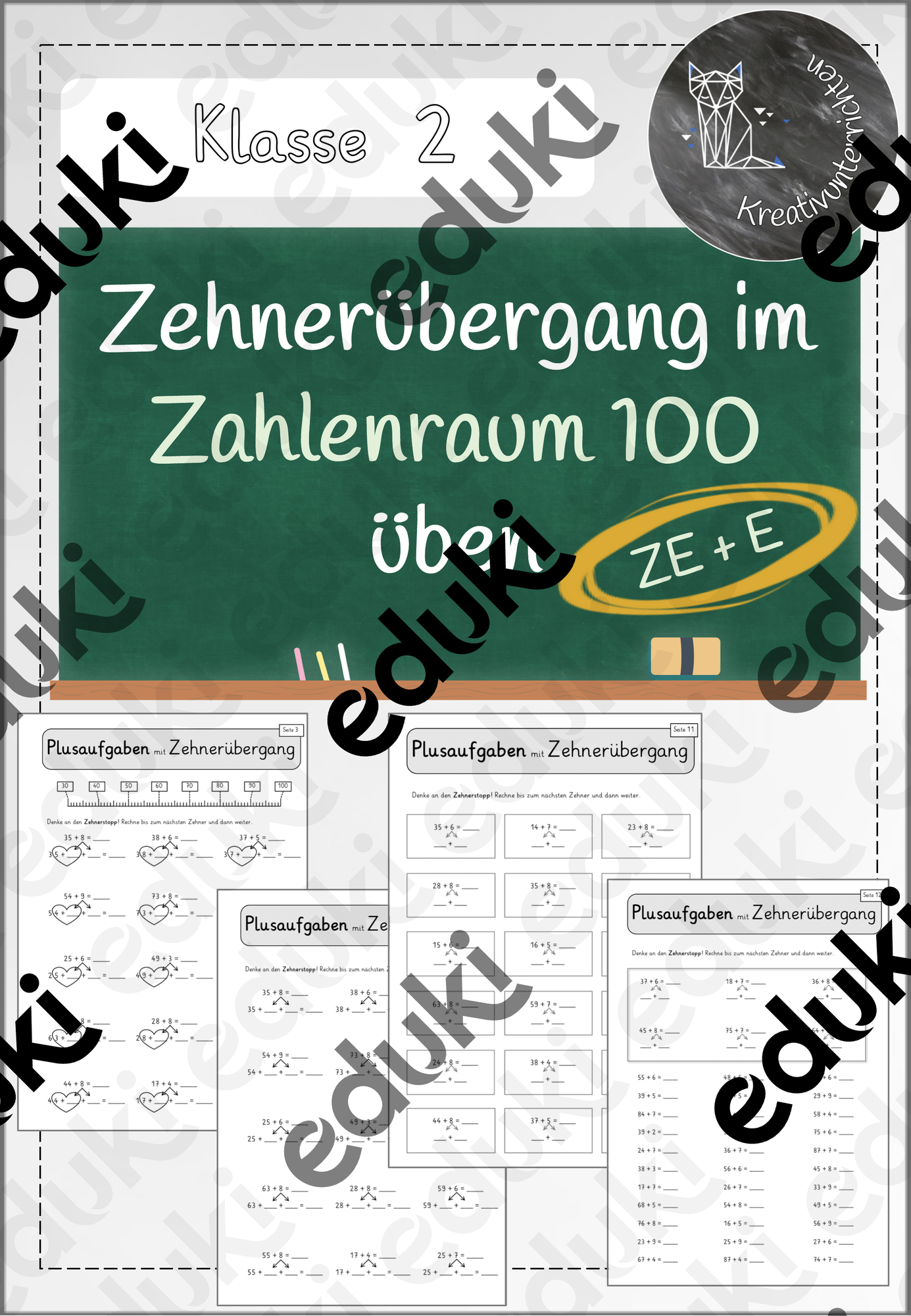 Zehnerübergang im Zahlenraum 100 - Arbeitsheft – Unterrichtsmaterial im