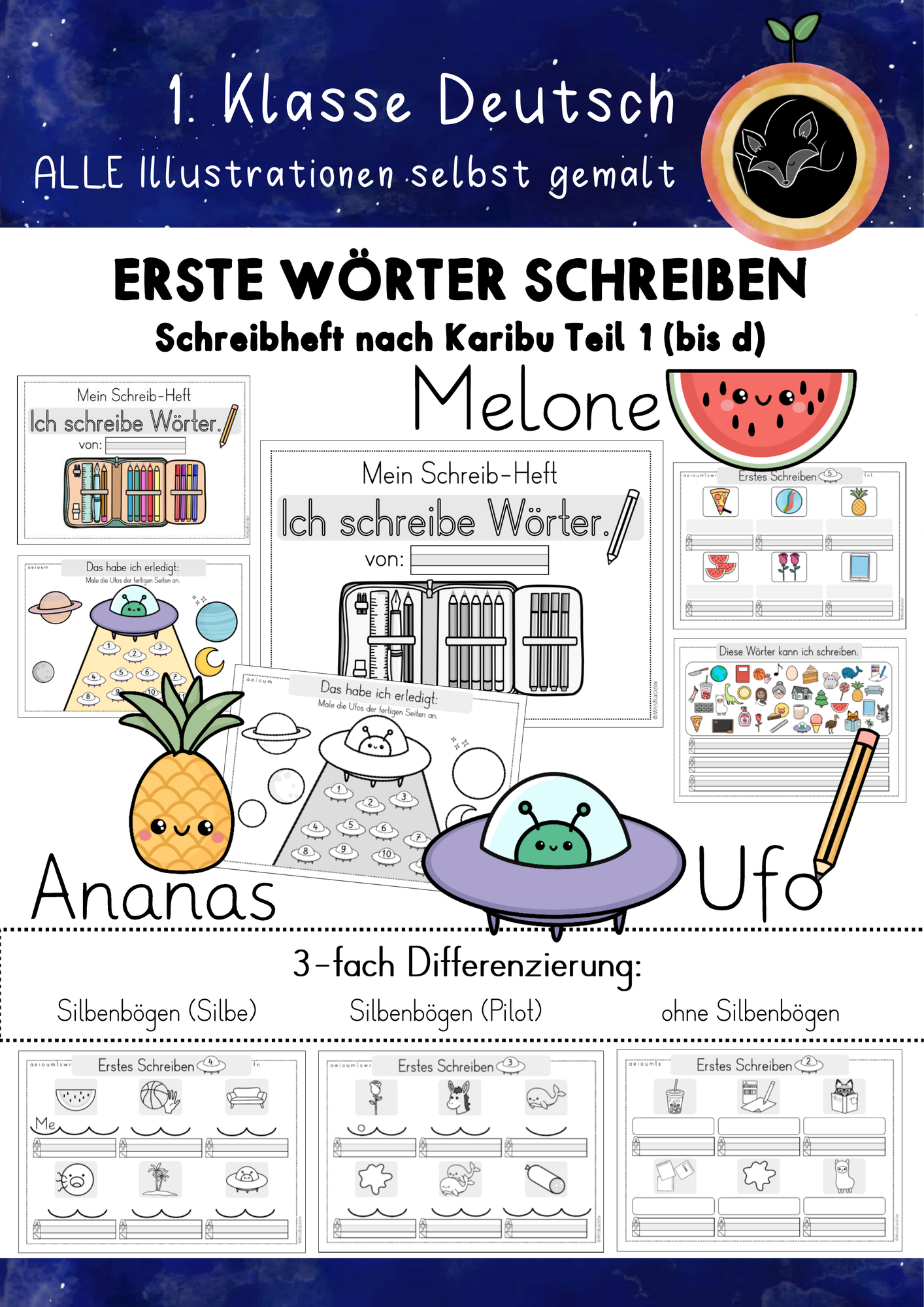 Erstes Schreiben Wörter | Schreibheft Klasse 1 – Arbeitsblätter nach