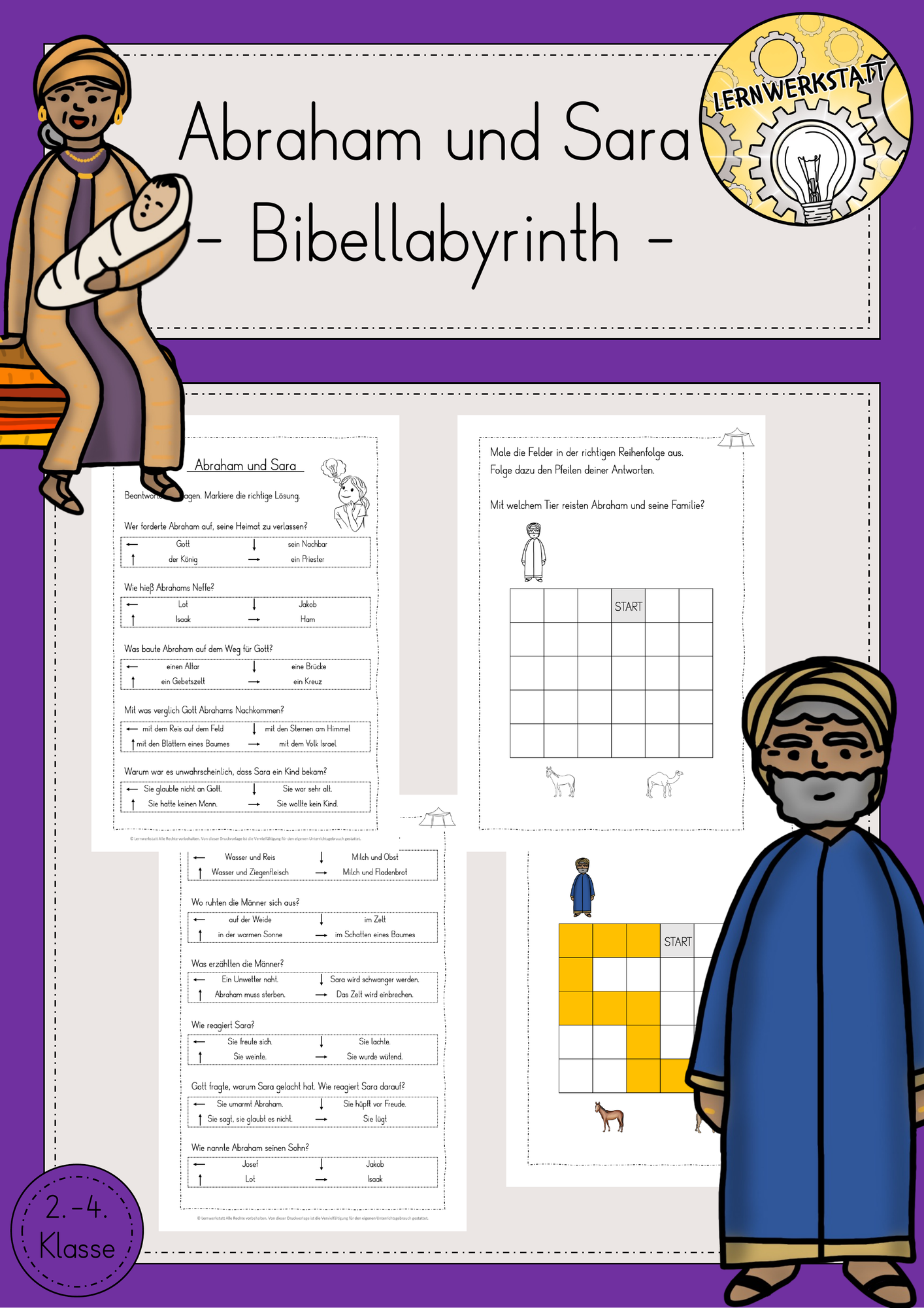 Abraham und Sara Bibel Labyrinth Quiz Test Religion ...
