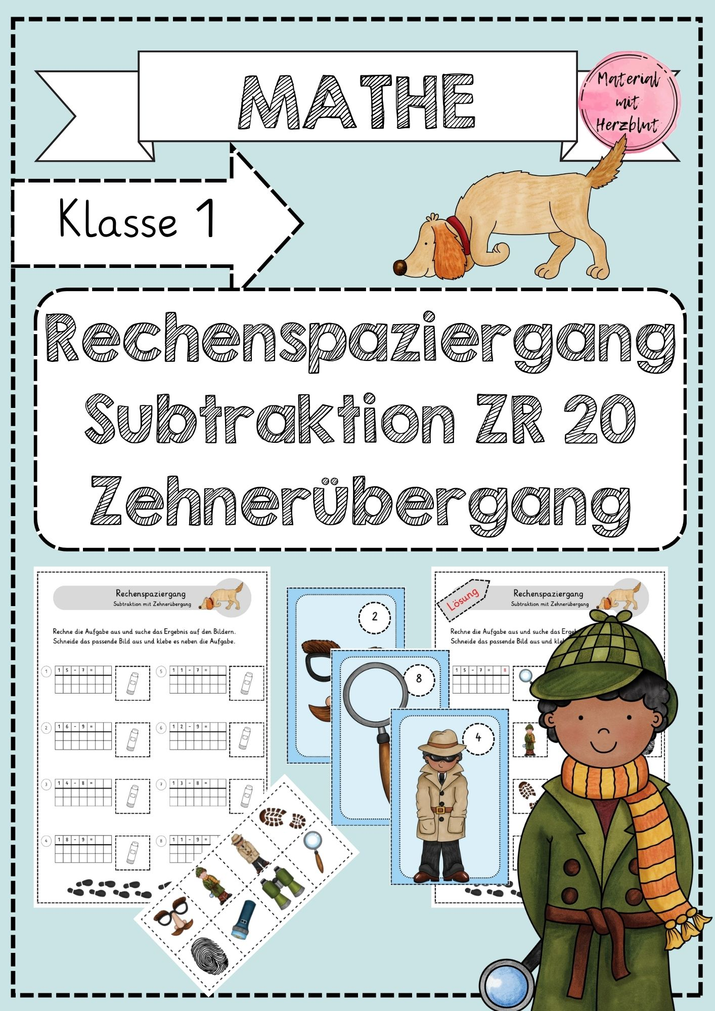 Rechenspaziergang Subtraktion Zahlenraum 20 – Unterrichtsmaterial im