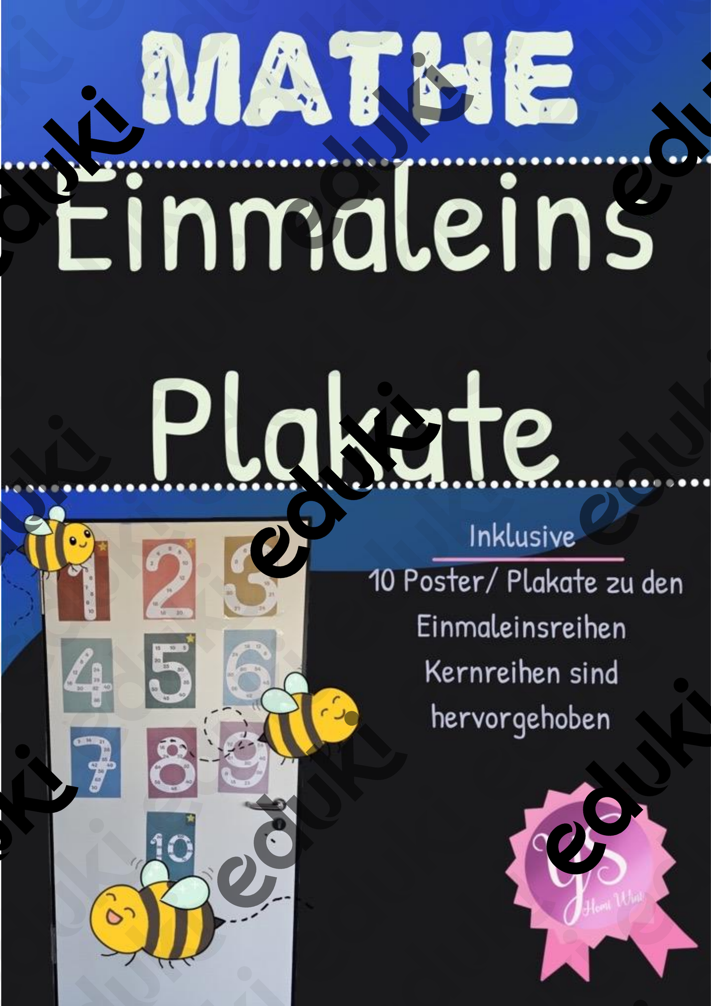 Mathe: Einmaleins Klasse 2 Poster oder Plakate oder Aushänge
