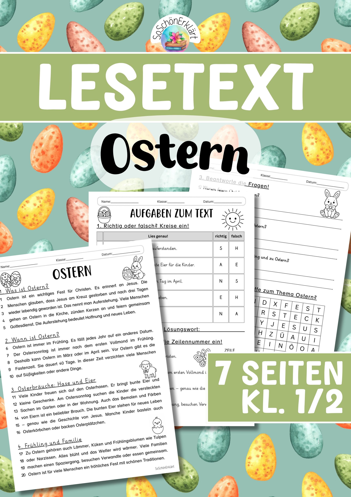 Lesetext - Ostern (Klasse 1/2) – Unterrichtsmaterial in den Fächern