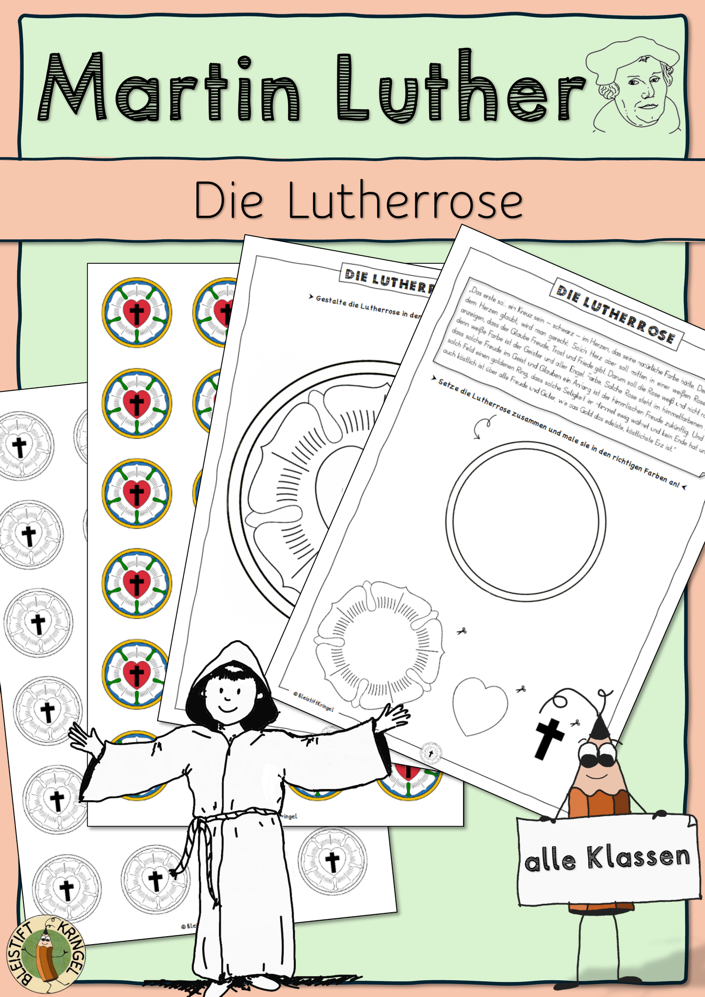 Martin Luther Lutherrose Mal Und Bastelvorlagen martin-luther-lutherrose-mal-und-bastelvorlagen