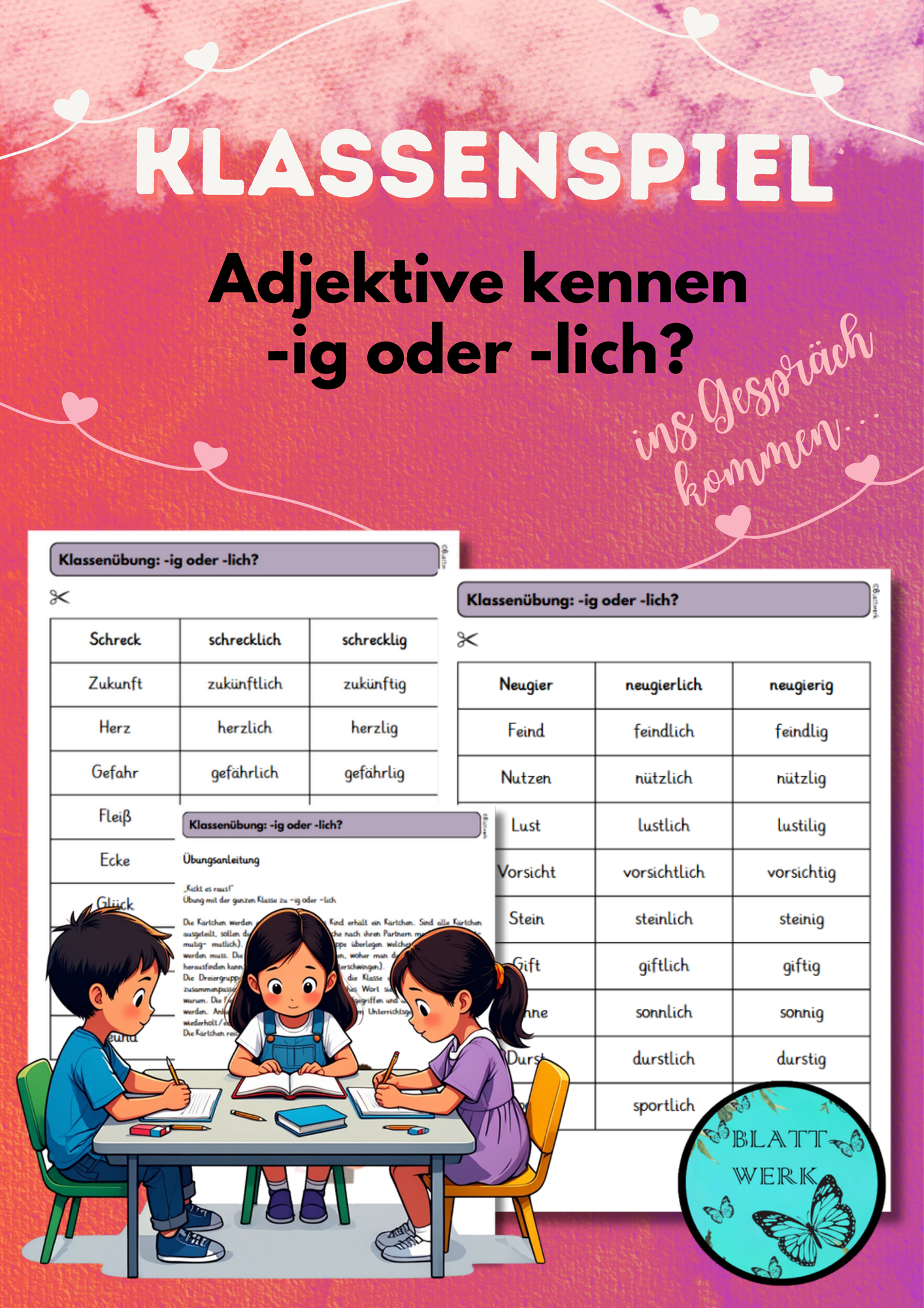 Adjektive: -ig oder -lich? Klassenübung/Einstieg