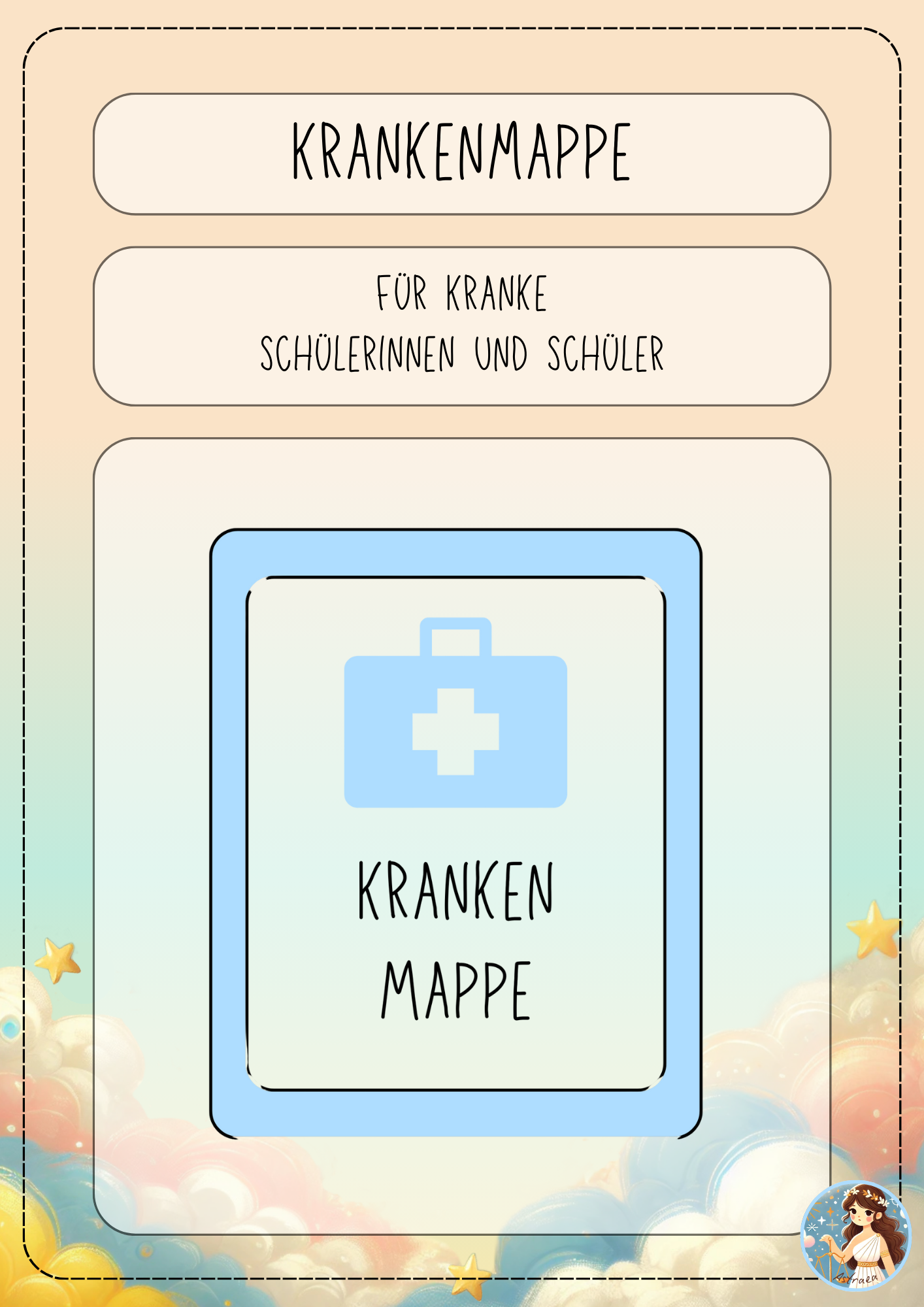 Kranken-Mappe für Kranke Schülerinnen und Schüler (blau ...