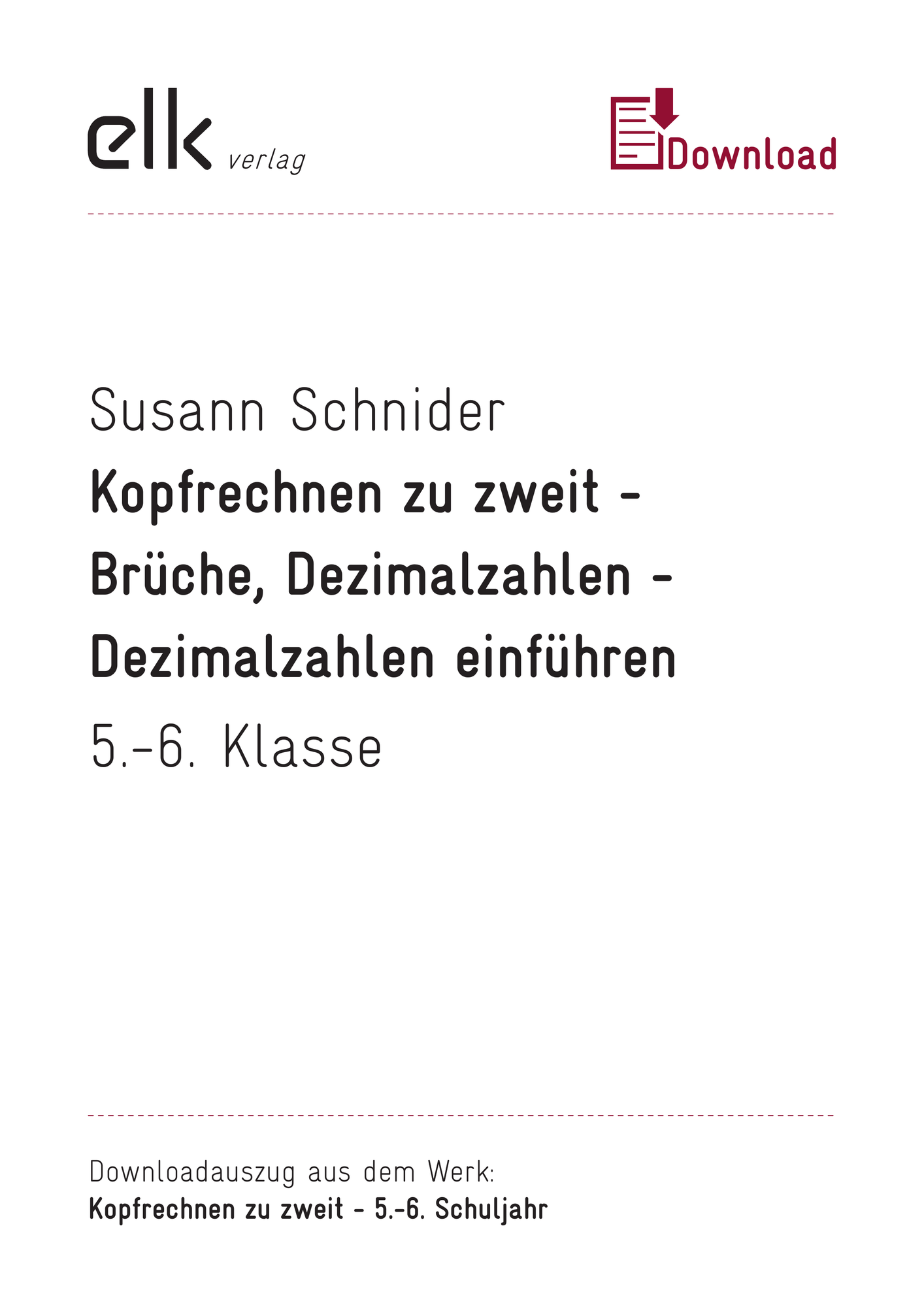 Kopfrechnen zu zweit 5/6 - Dezimalzahlen einführen