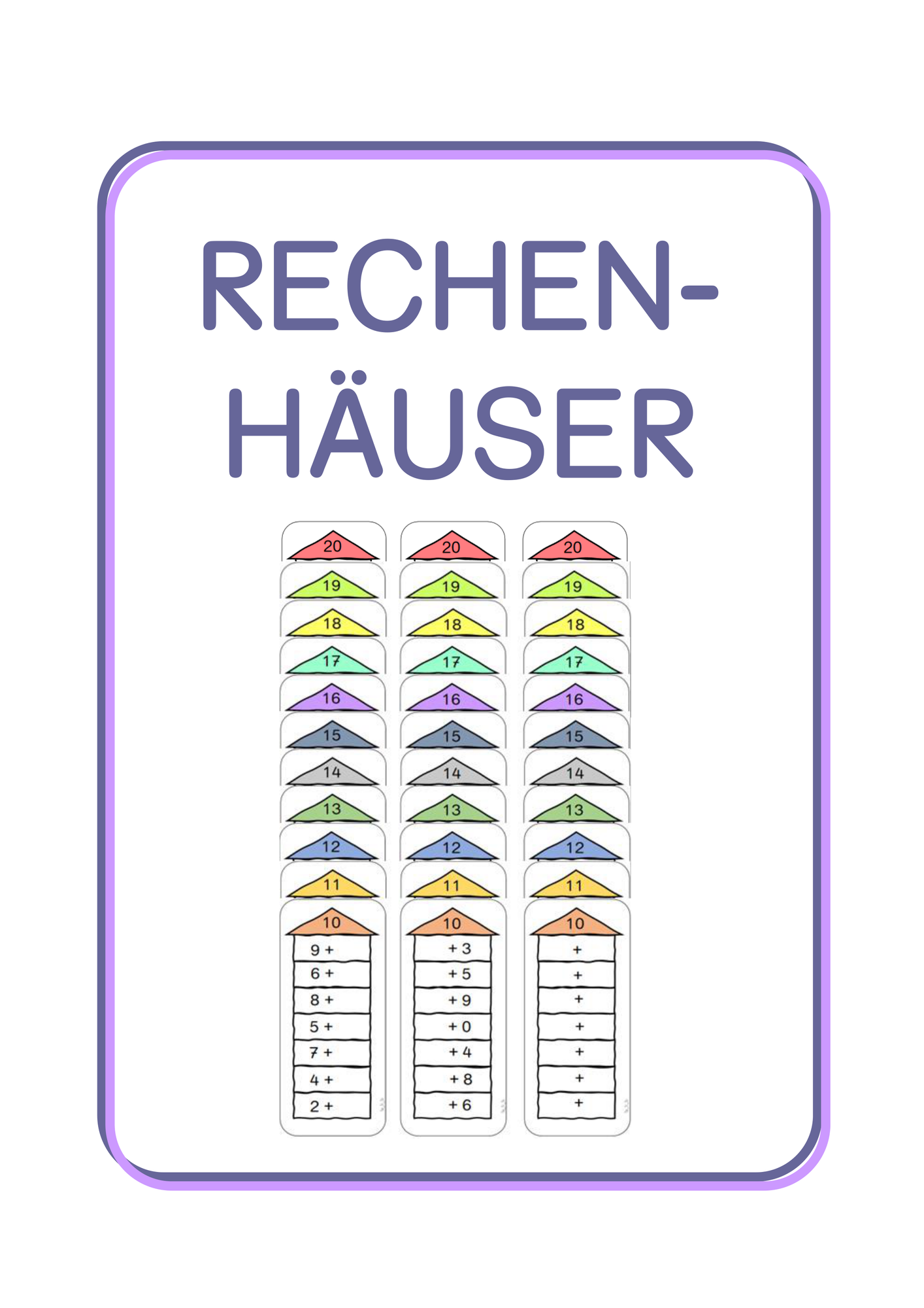 Rechenhäuser 10-20 – Unterrichtsmaterial im Fach Mathematik