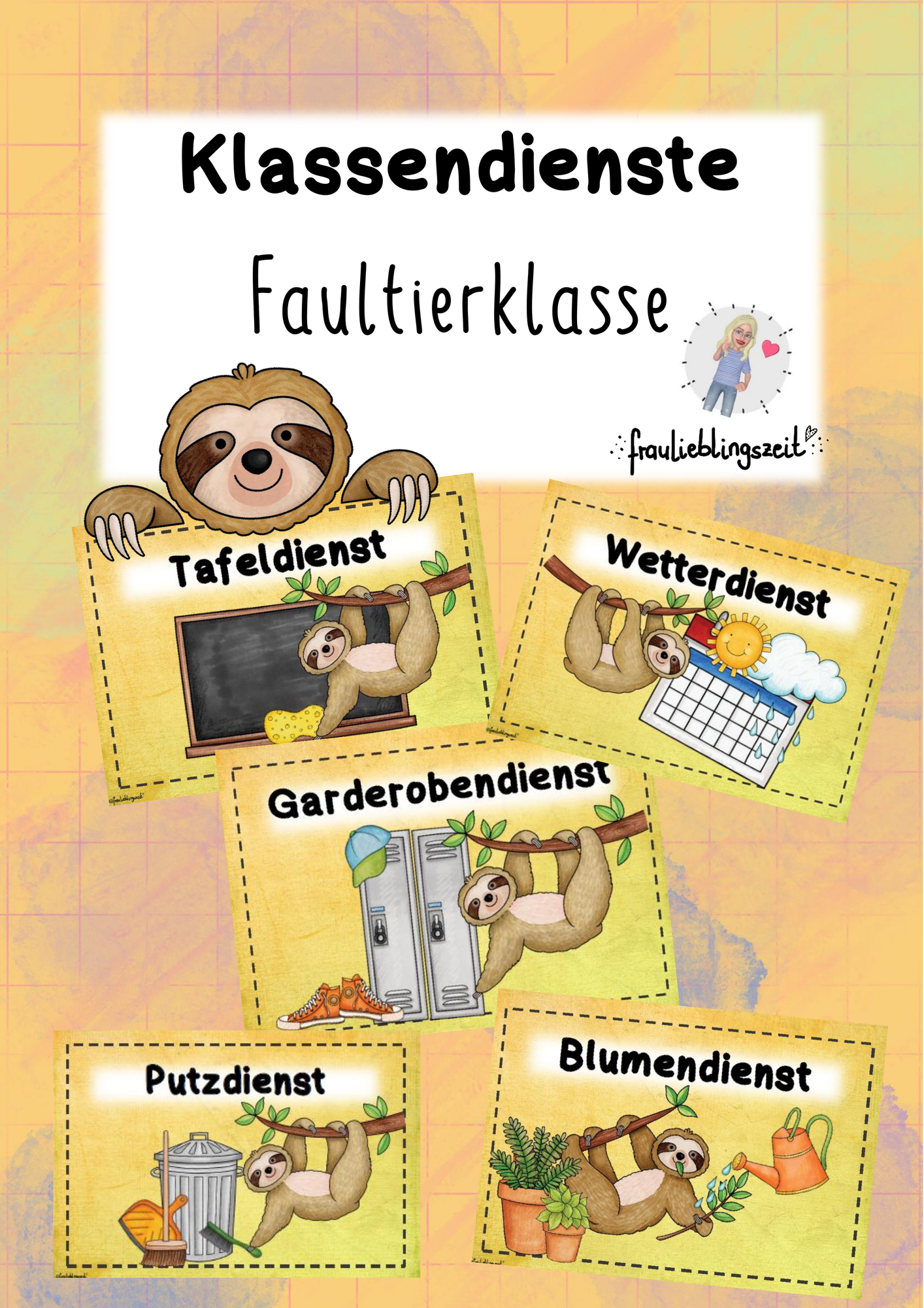 Klassendienste Faultierklasse – Unterrichtsmaterial im Fach ...