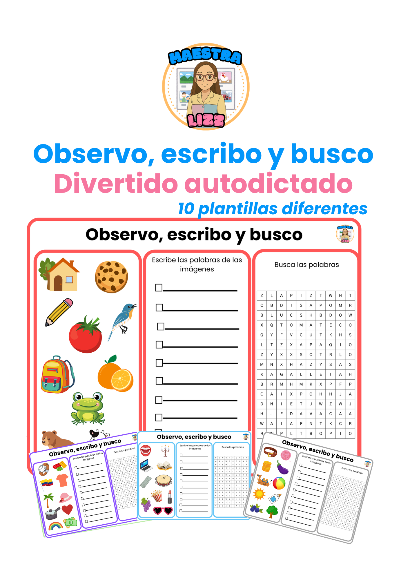 observo, escribo y busco lectoescritura divertida material de