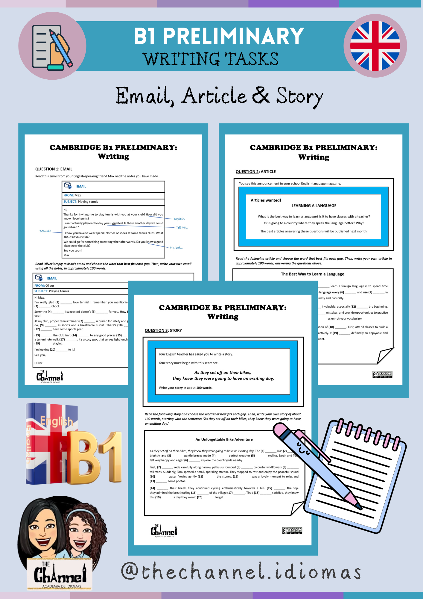 B1 PRELIMINARY – WRITING TASKS: Email, Article & Story (2 ...