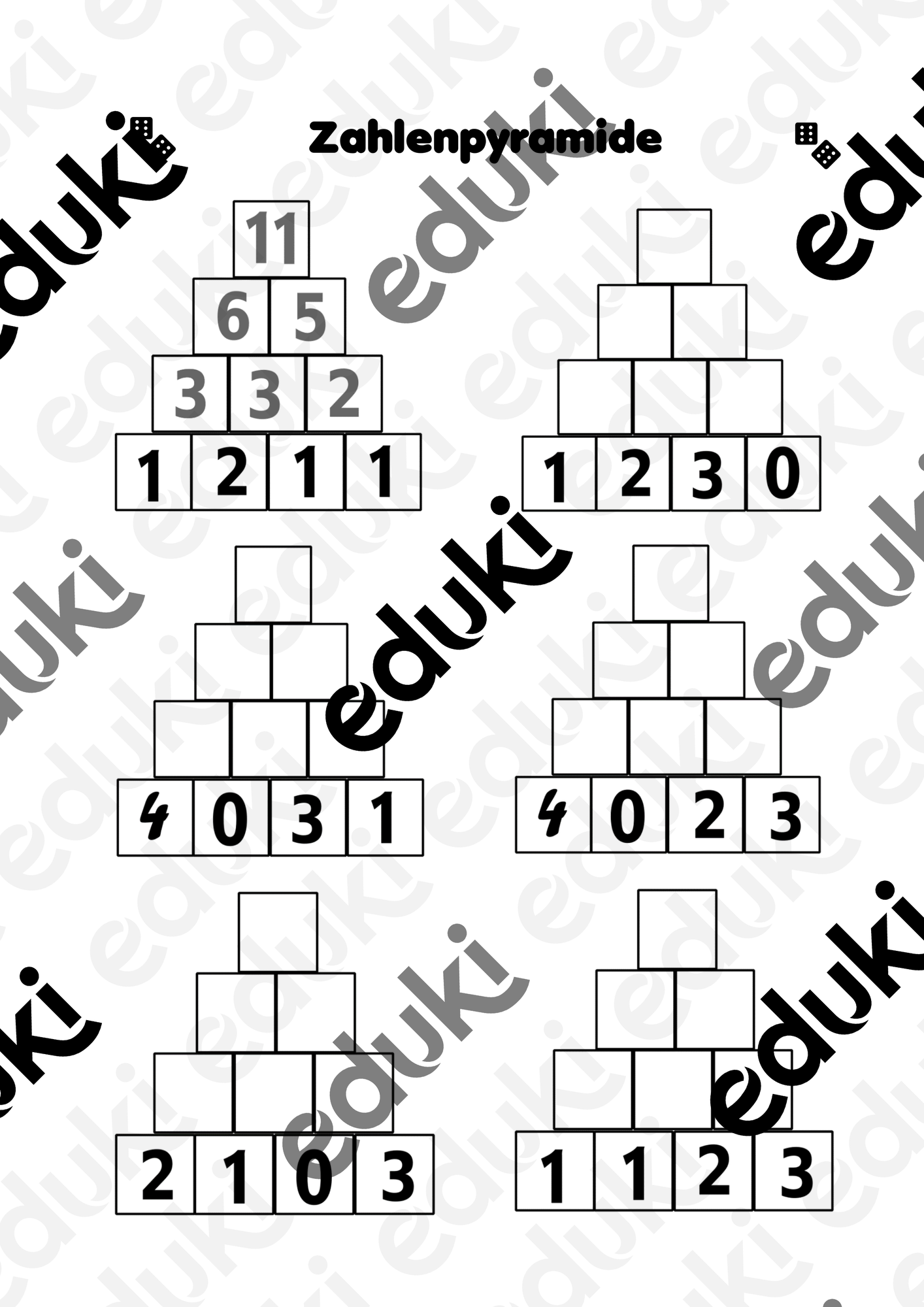 AB - Addition - Zahlenpyramide - Zahlenraum 20 – Unterrichtsmaterial im