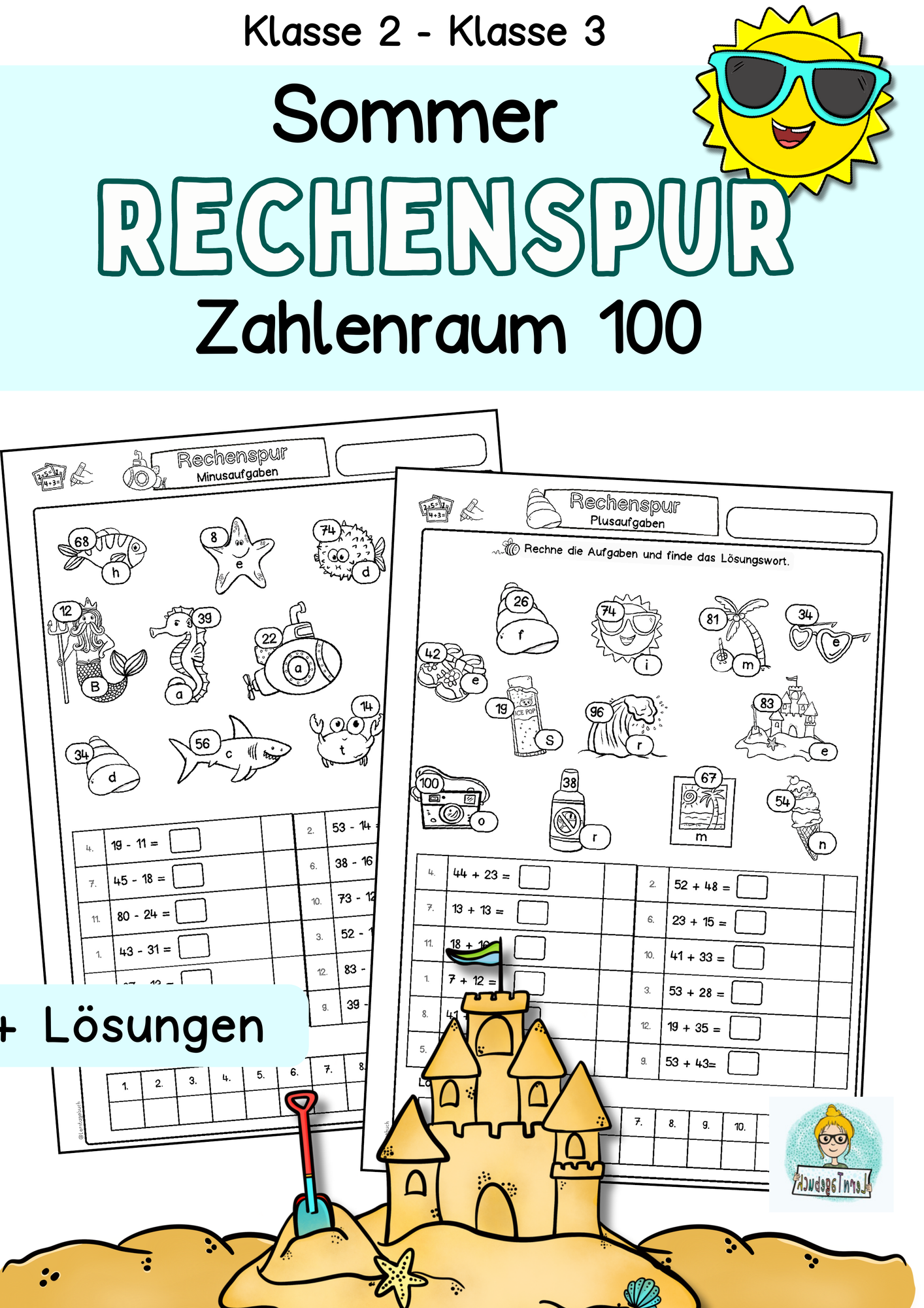 Mathe Arbeitsblätter Rechnen im Zahlenraum 100 Klasse 2, Klasse 3