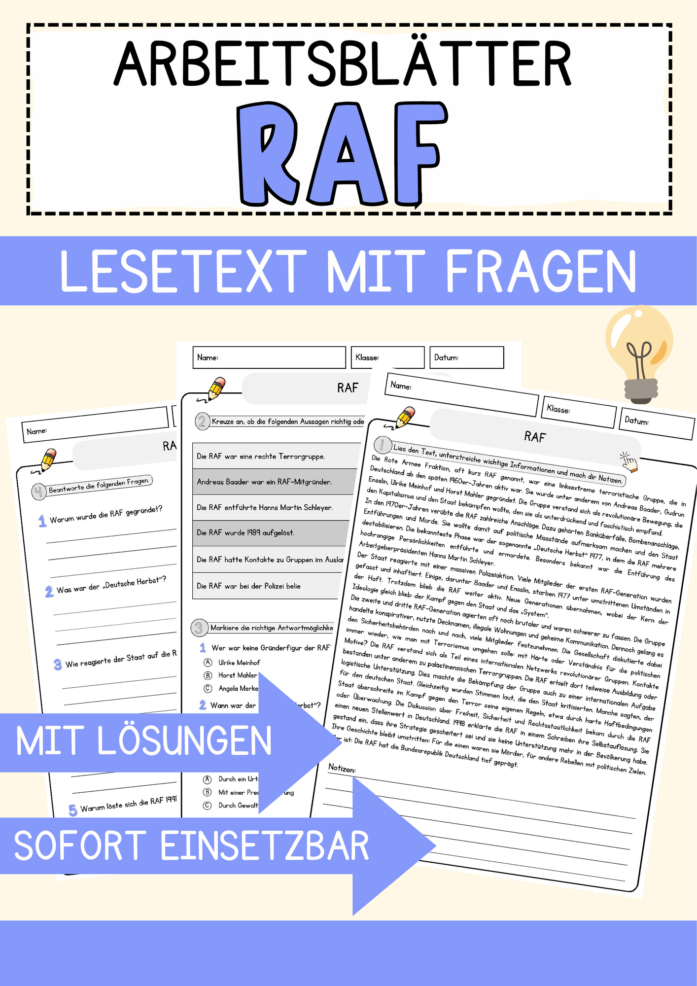 raf unterrichtsmaterial