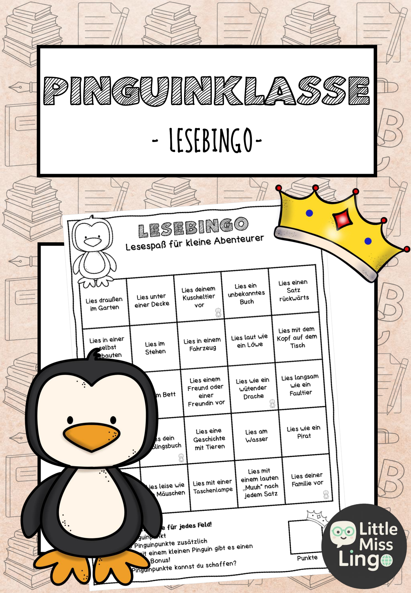 Pinguinklasse - Lesebingo – Unterrichtsmaterial im Fach Deutsch