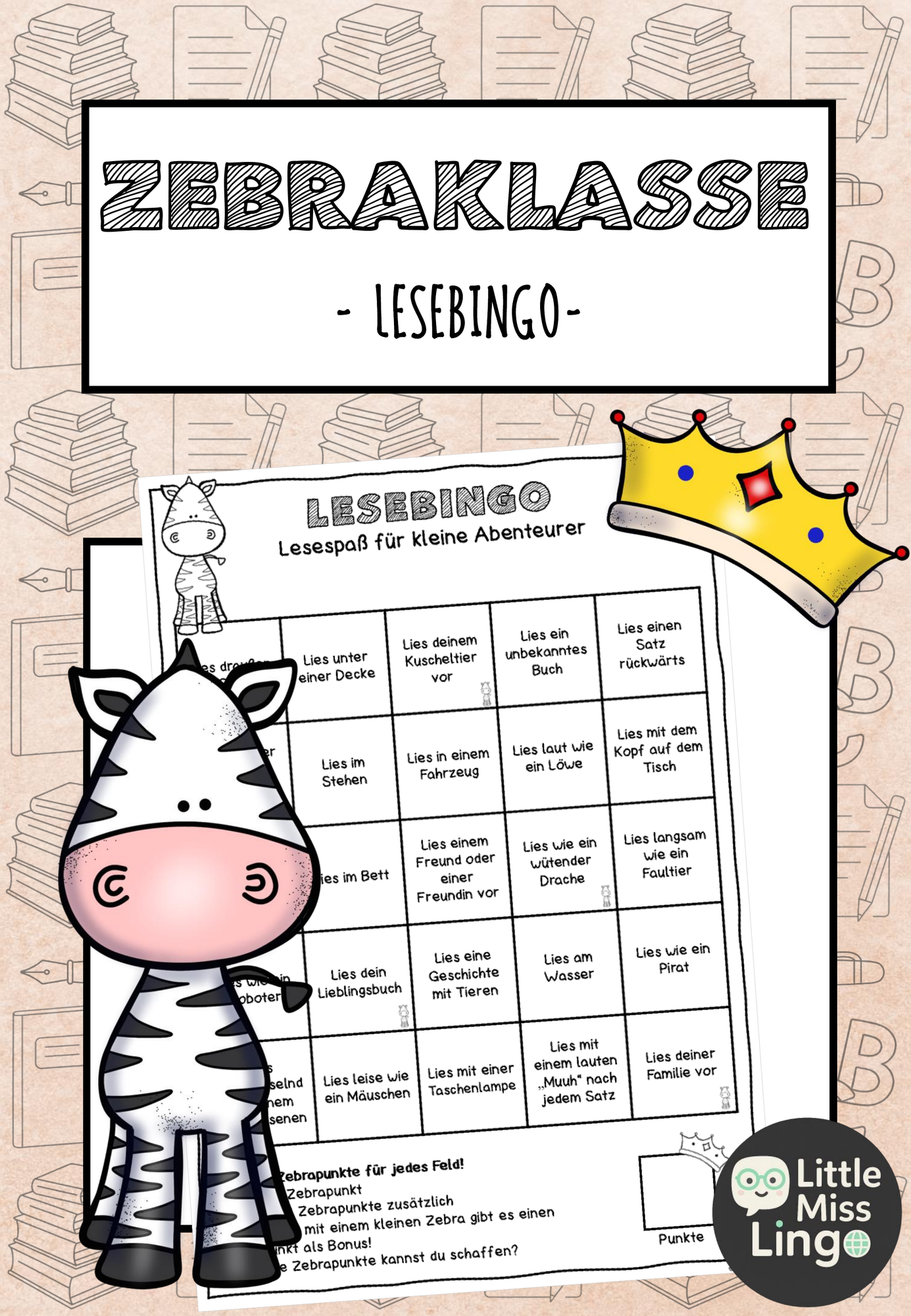 Zebraklasse - Lesebingo – Unterrichtsmaterial im Fach Deutsch