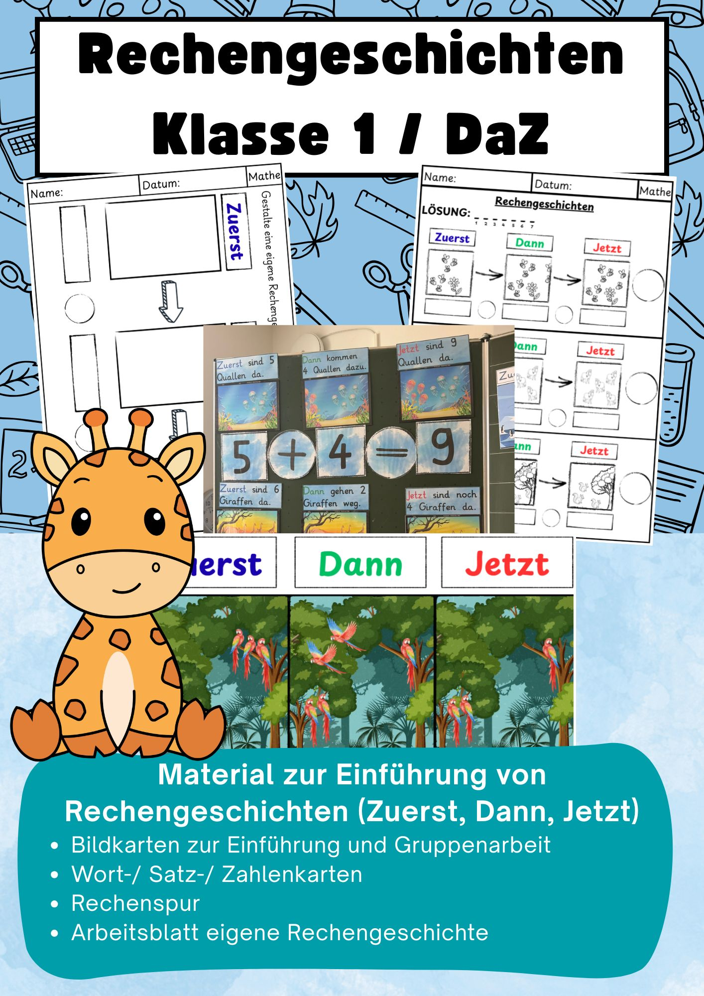 Einführung Rechengeschichten 1. Klasse / DaZ – Unterrichtsmaterial im