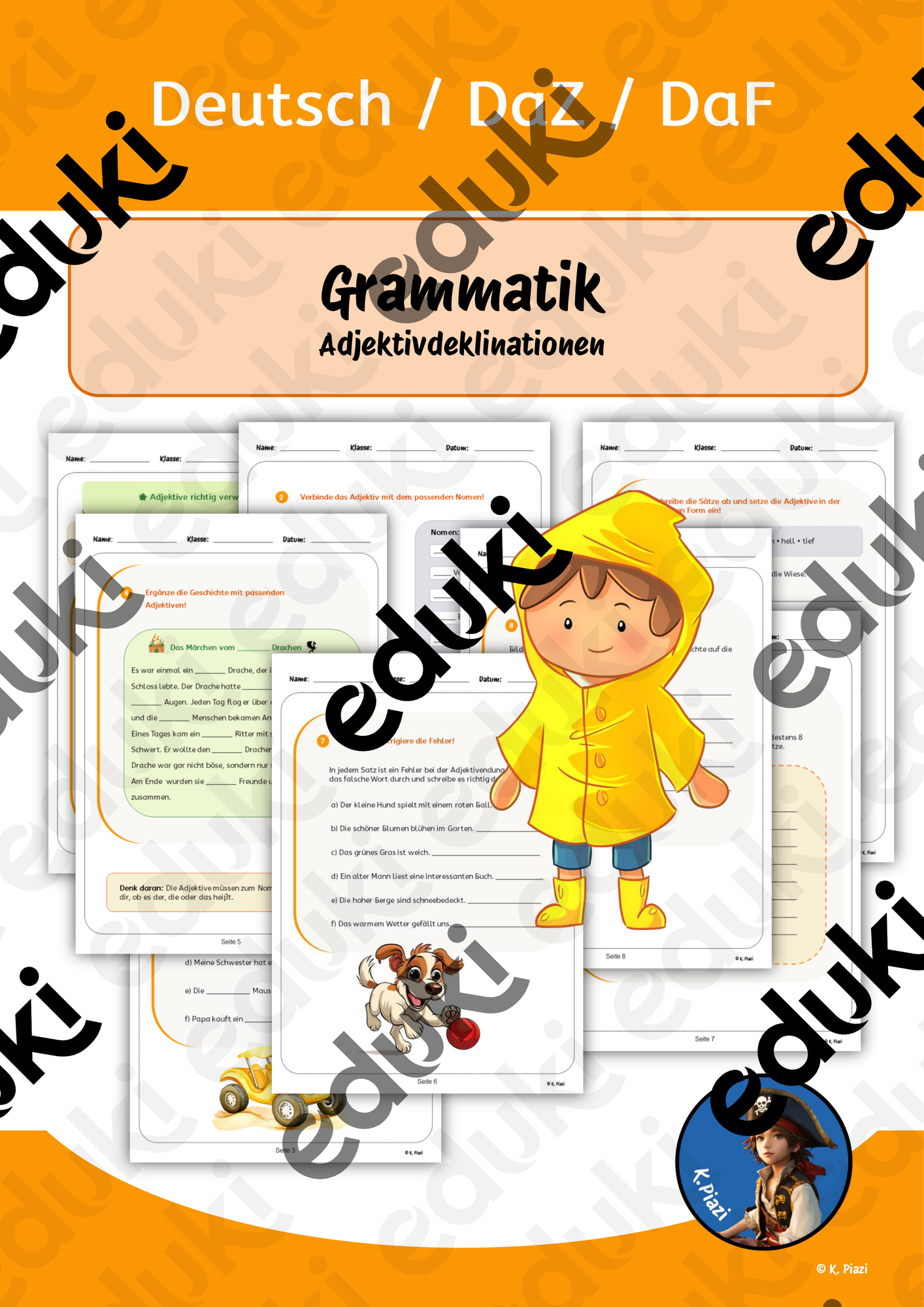 Deutsch DAZ/DAF Grammatik Adjektivdeklination – Unterrichtsmaterial in