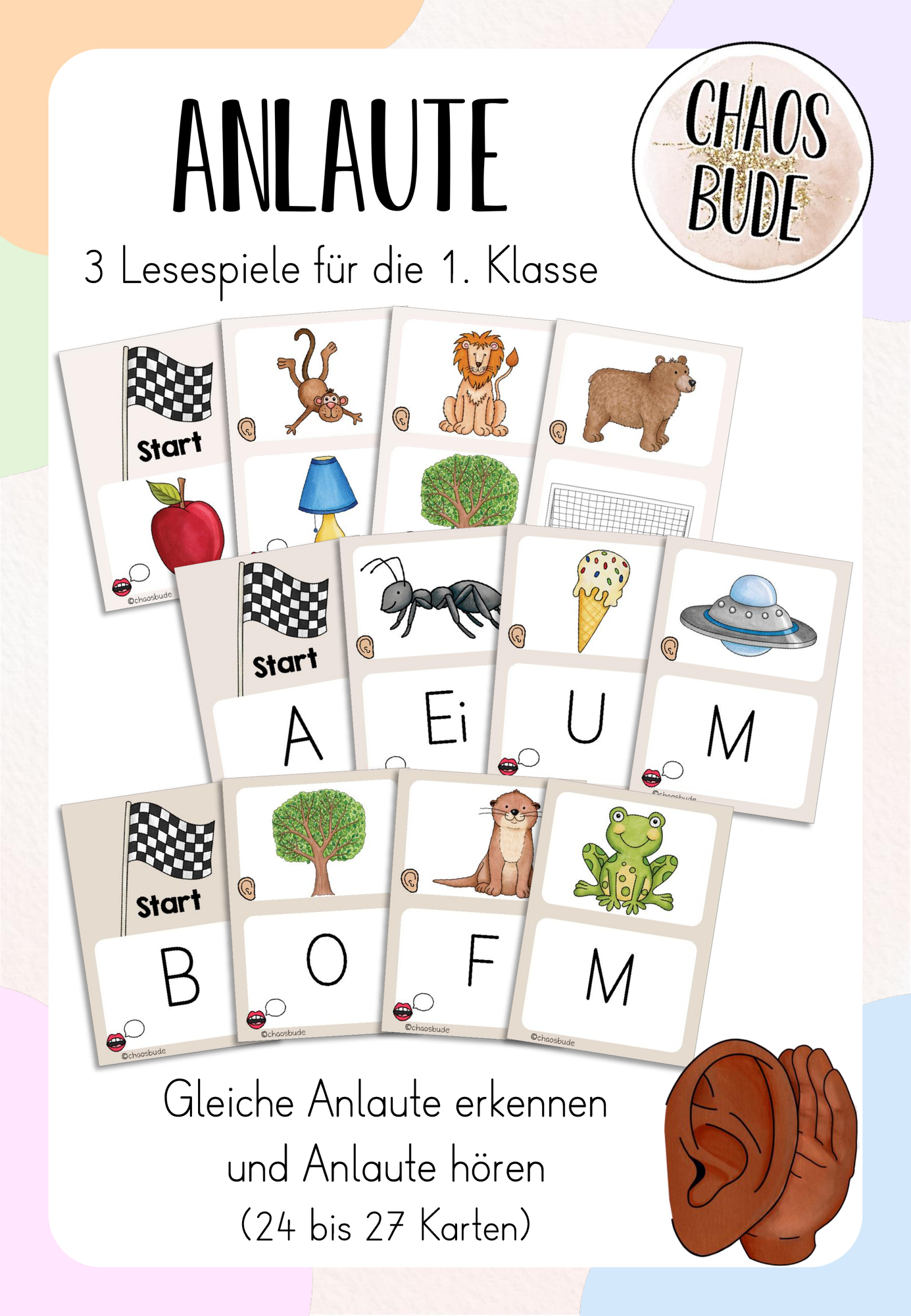 Anlaute - Lesespiel für die 1. Klasse – Unterrichtsmaterial im Fach Deutsch