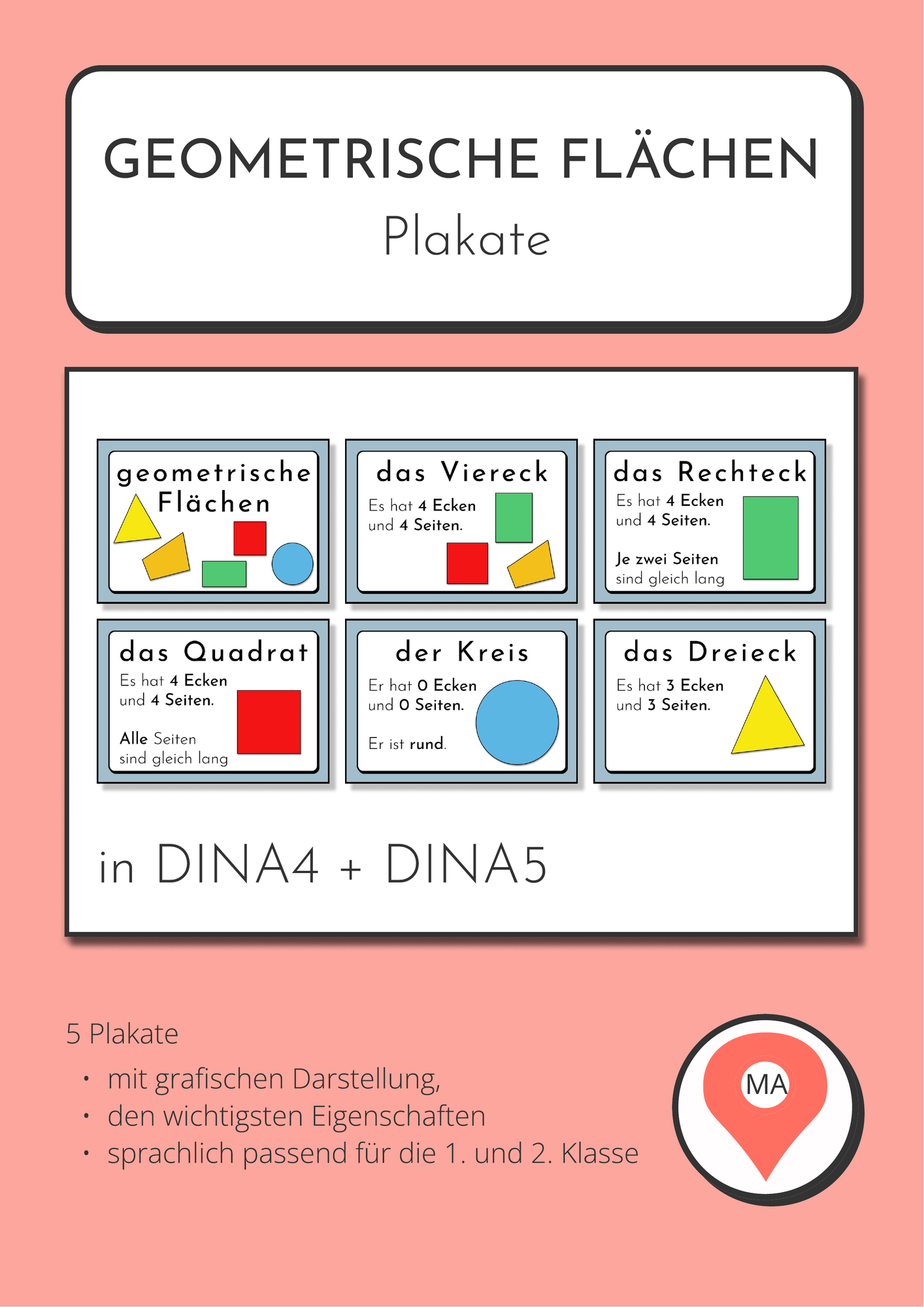 Plakate „Geometrische Flächen“ – Mathematik Grundschule