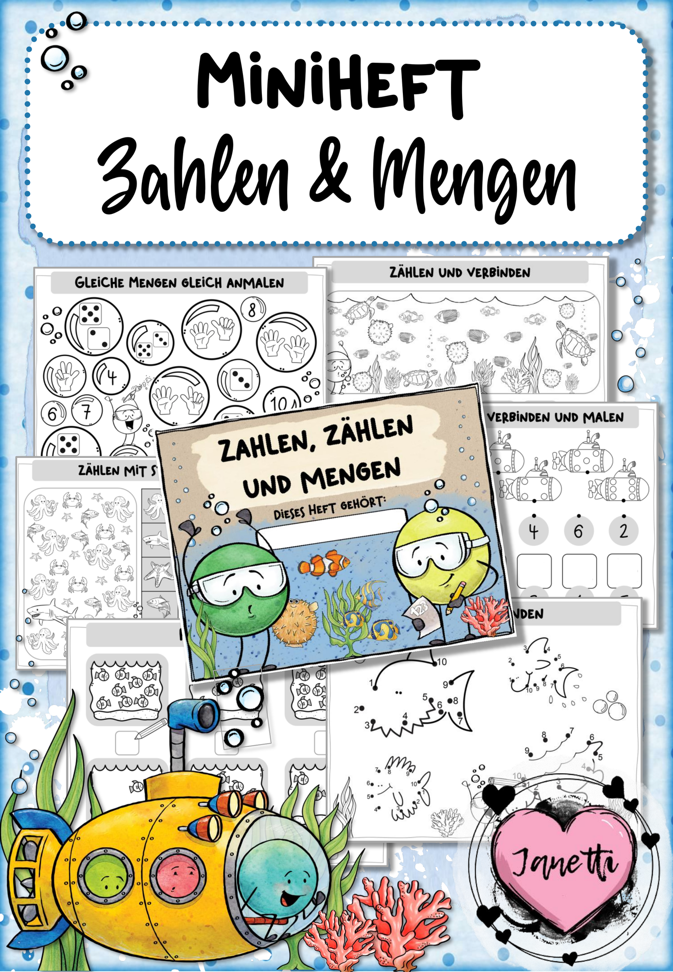 Zahlen, Zählen & Mengen | Miniheft | Mathe Klasse 1