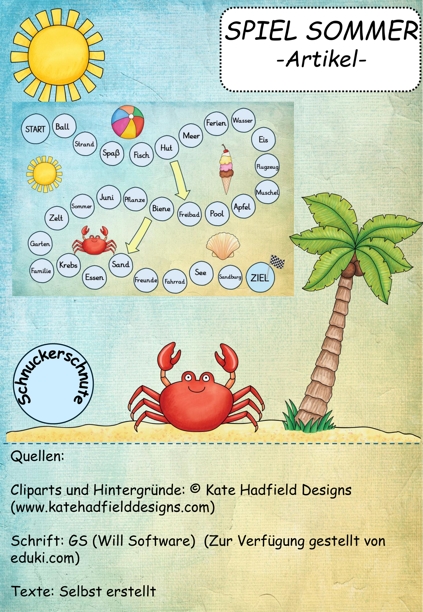 spiel artikel Spiel Sommer - Artikel - Klasse 2 / DaZ DaF – Unterrichtsmaterial in